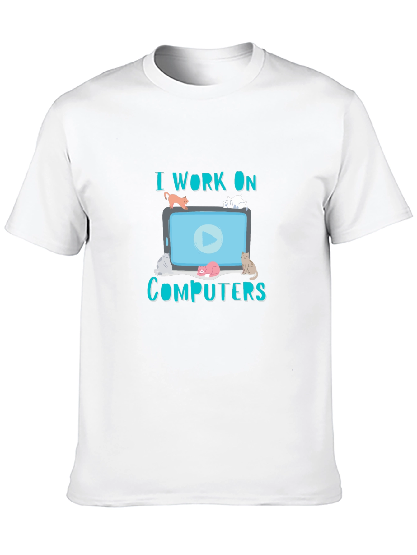 I Work On Computers Cat T-Shirt