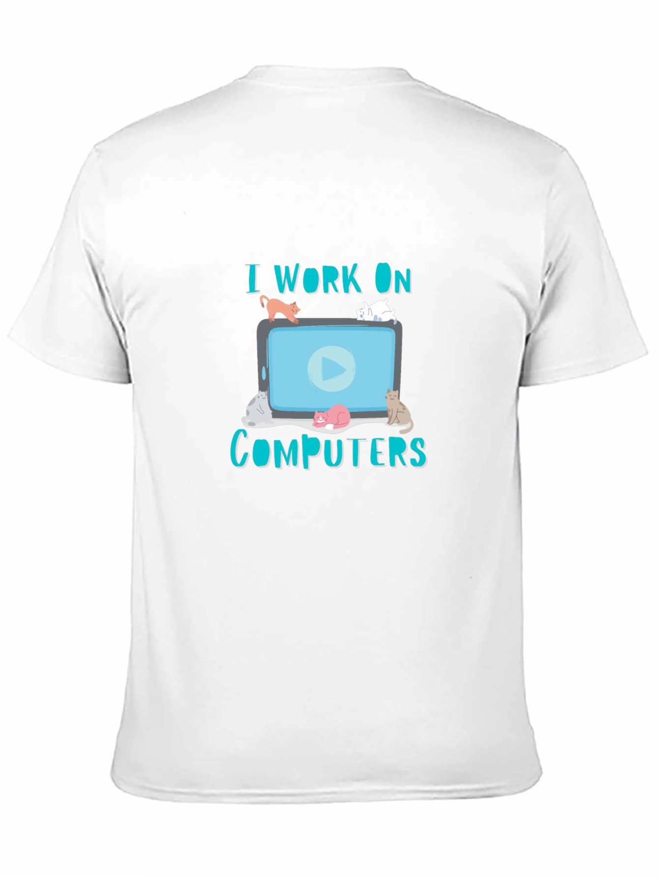 I Work On Computers Cat T-Shirt