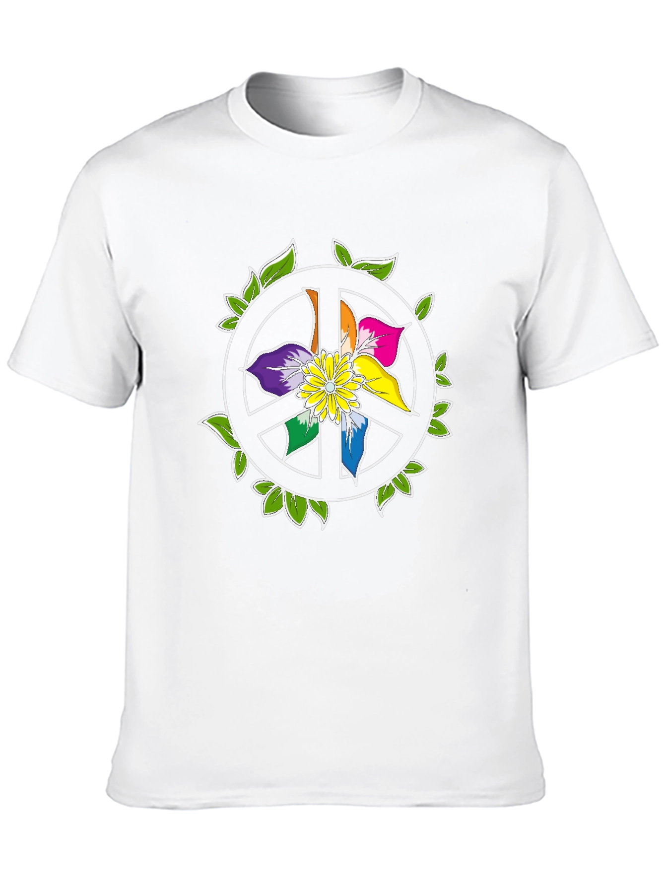 Peace Sign Flower Graphic T-Shirt