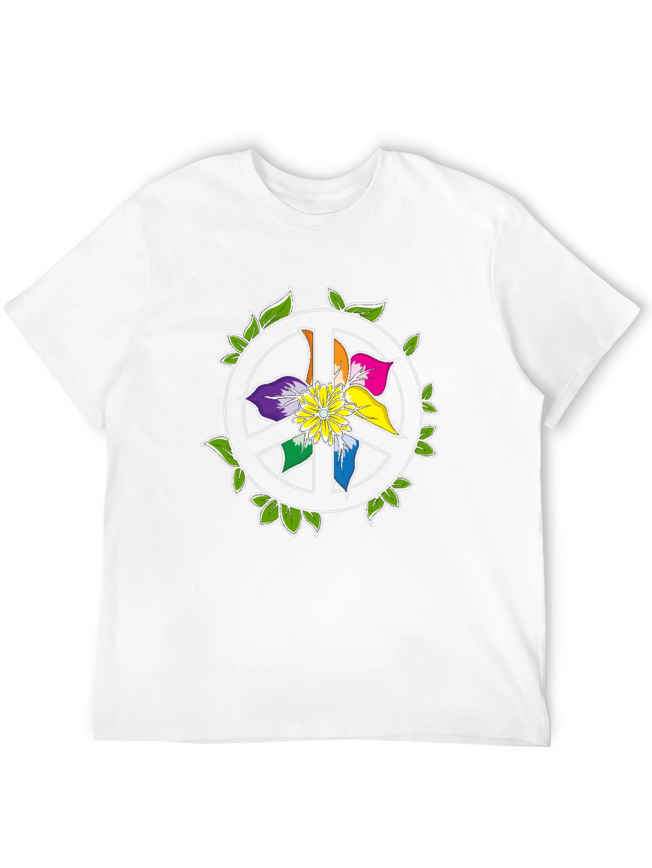Peace Sign Flower Graphic T-Shirt