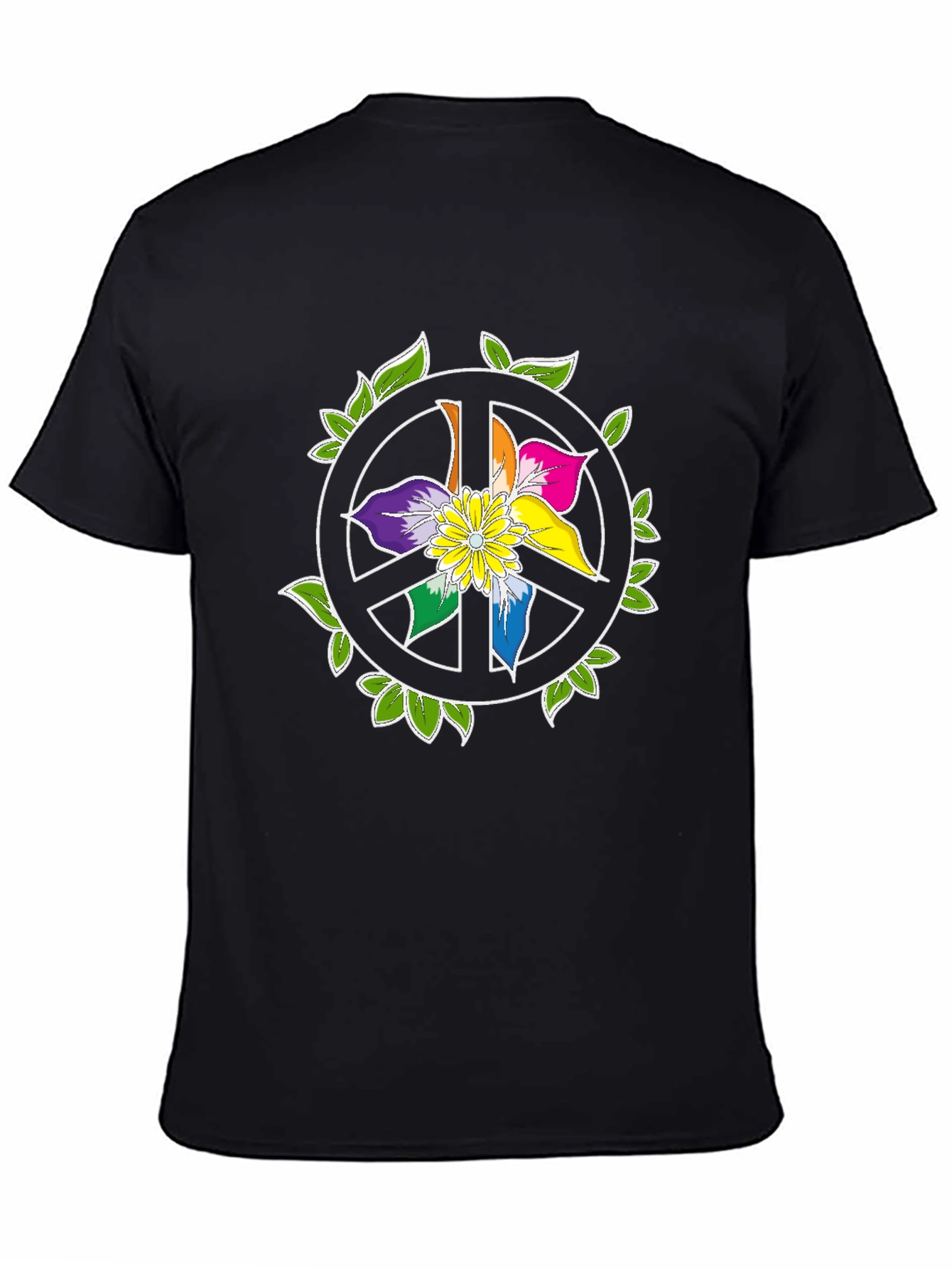 Peace Sign Flower Graphic T-Shirt