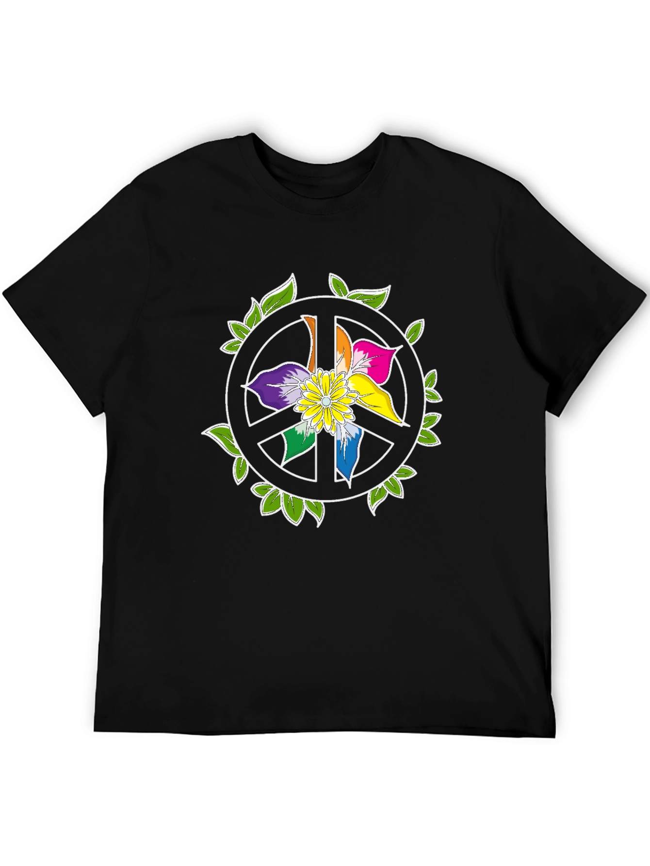 Peace Sign Flower Graphic T-Shirt