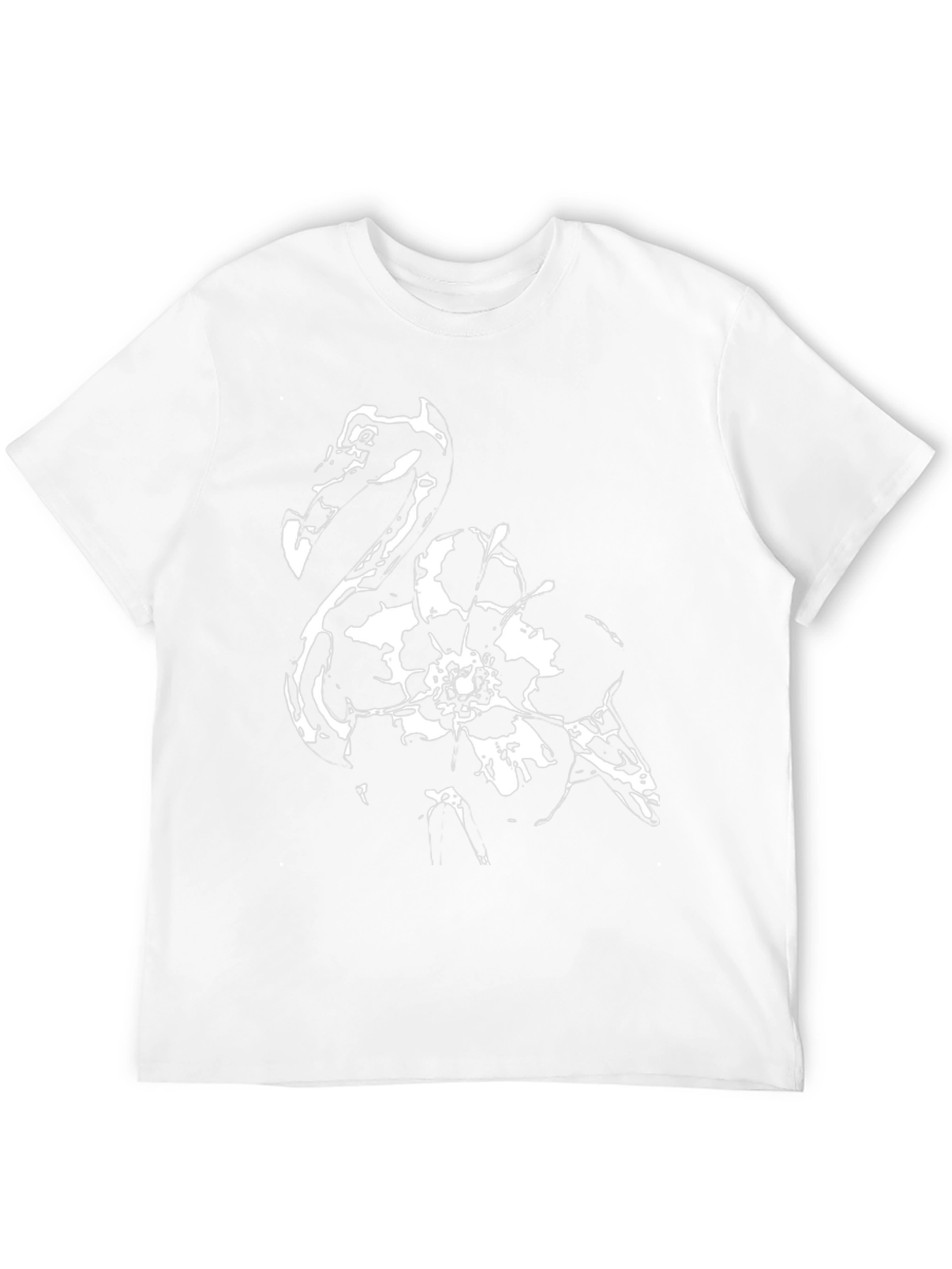 Abstract Flamingo Graphic Black T-Shirt