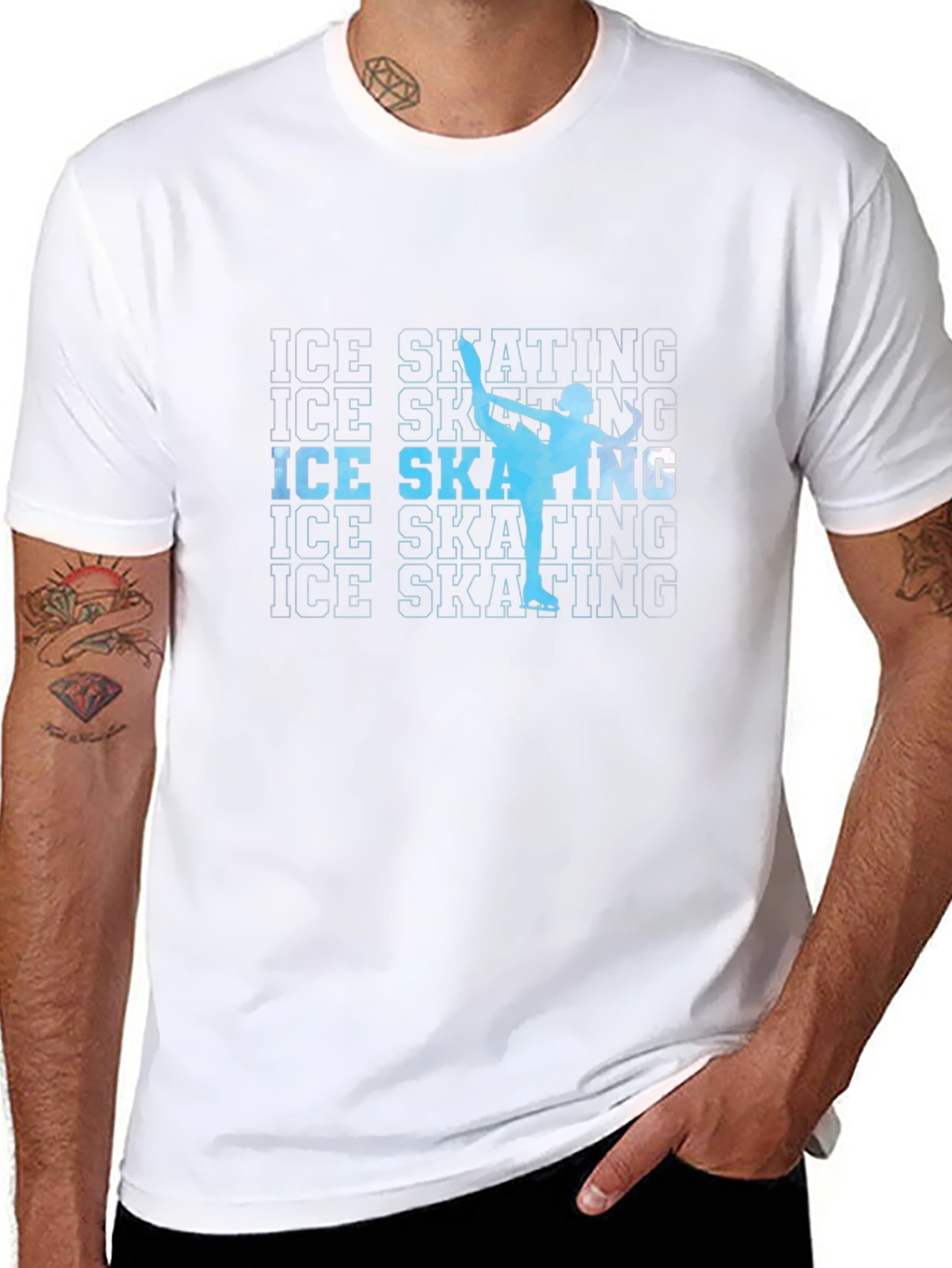 Ice Skating Silhouette Graphic T-Shirt