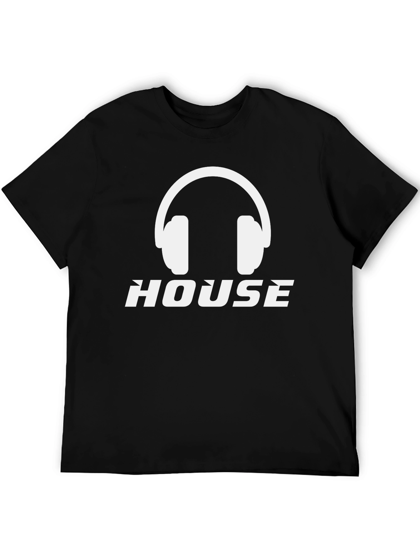 House Music Headphones Graphic Tee - Black