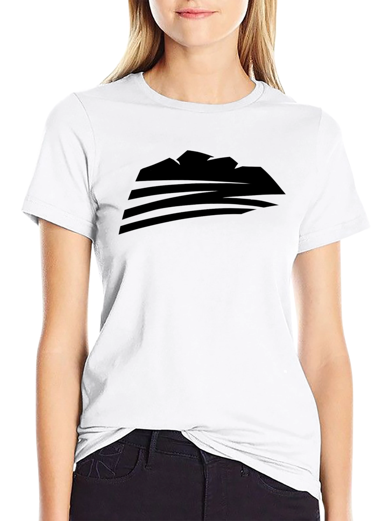 Abstract Mountain Graphic Mens Black T-Shirt