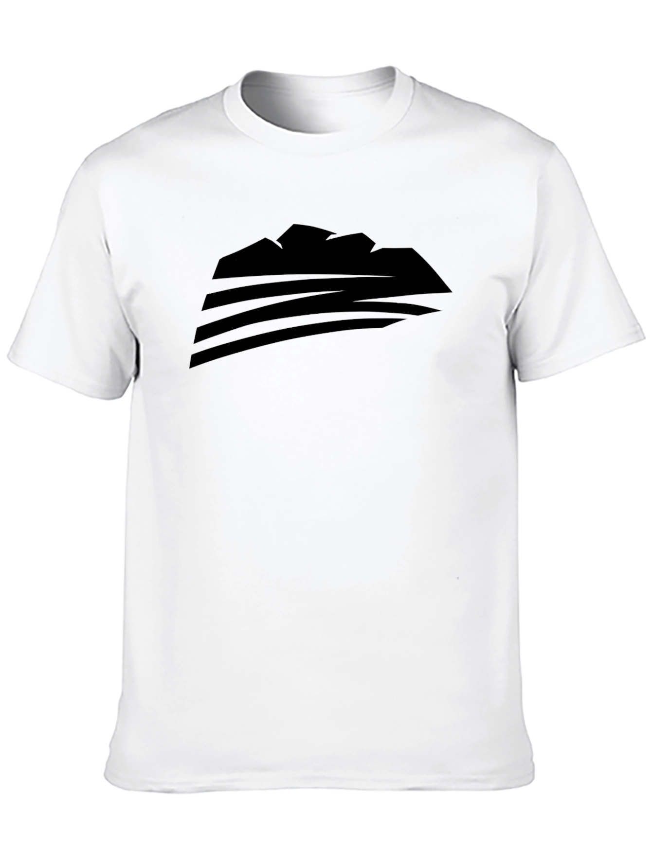 Abstract Mountain Graphic Mens Black T-Shirt