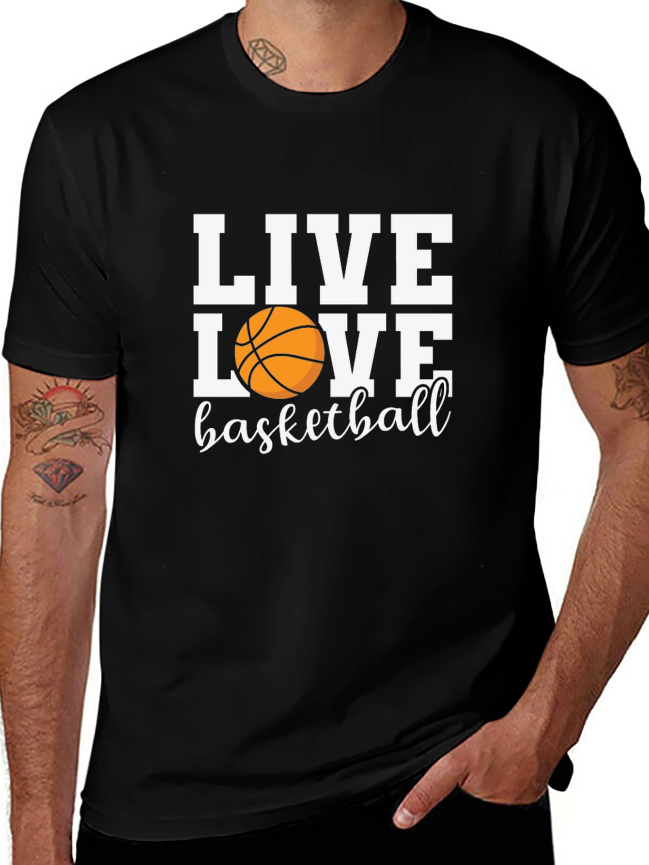 Live Love Basketball T-Shirt - Black Graphic Tee