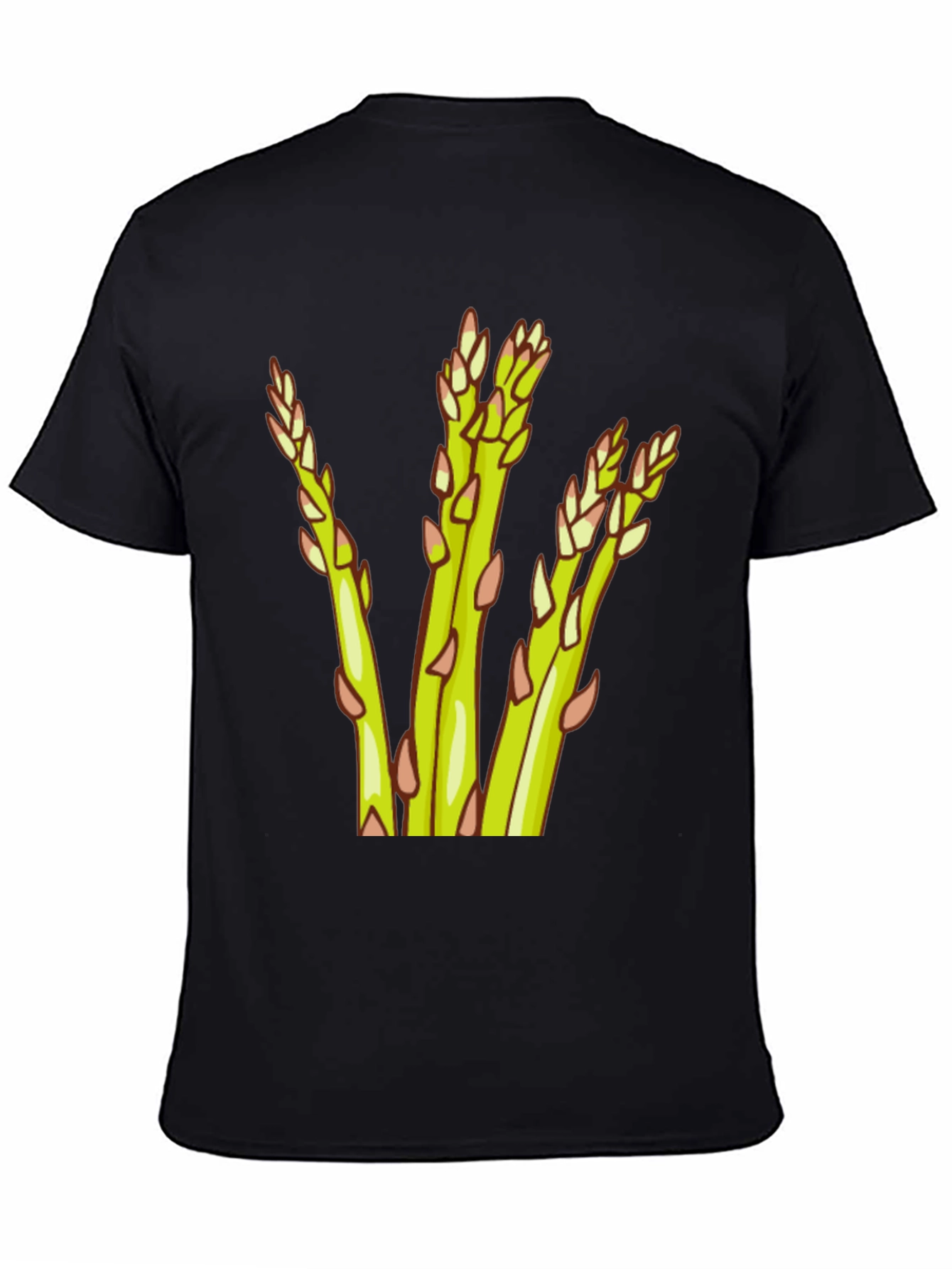Asparagus Graphic Tee - Black Cotton Casual Wear