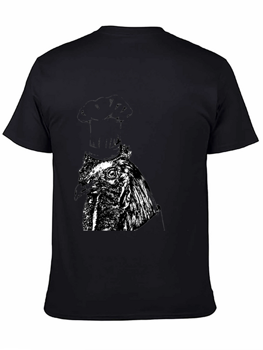 Chef Chicken Graphic Tee - Black Cotton T-Shirt