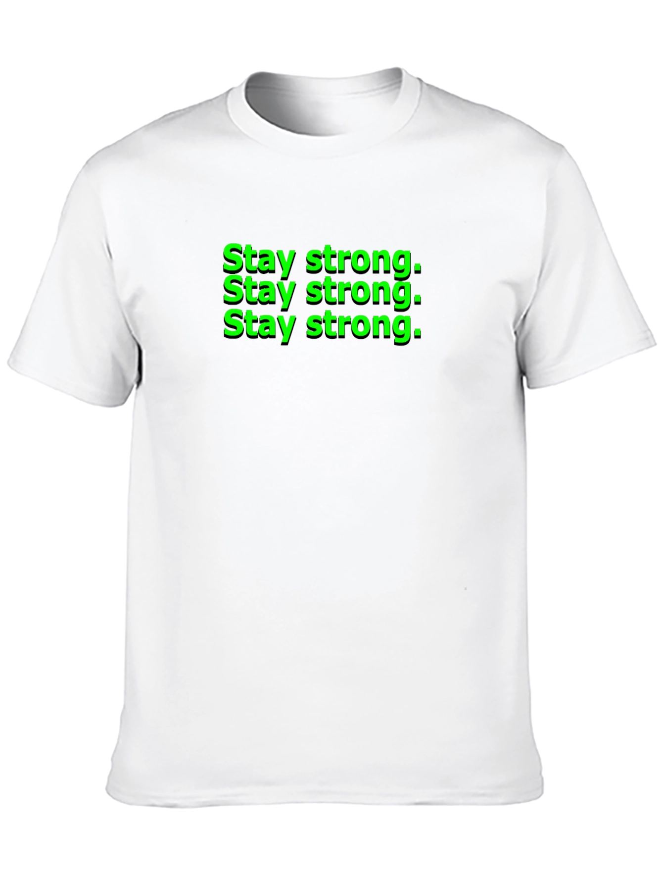 Stay Strong Graphic Tee - Black Cotton T-Shirt