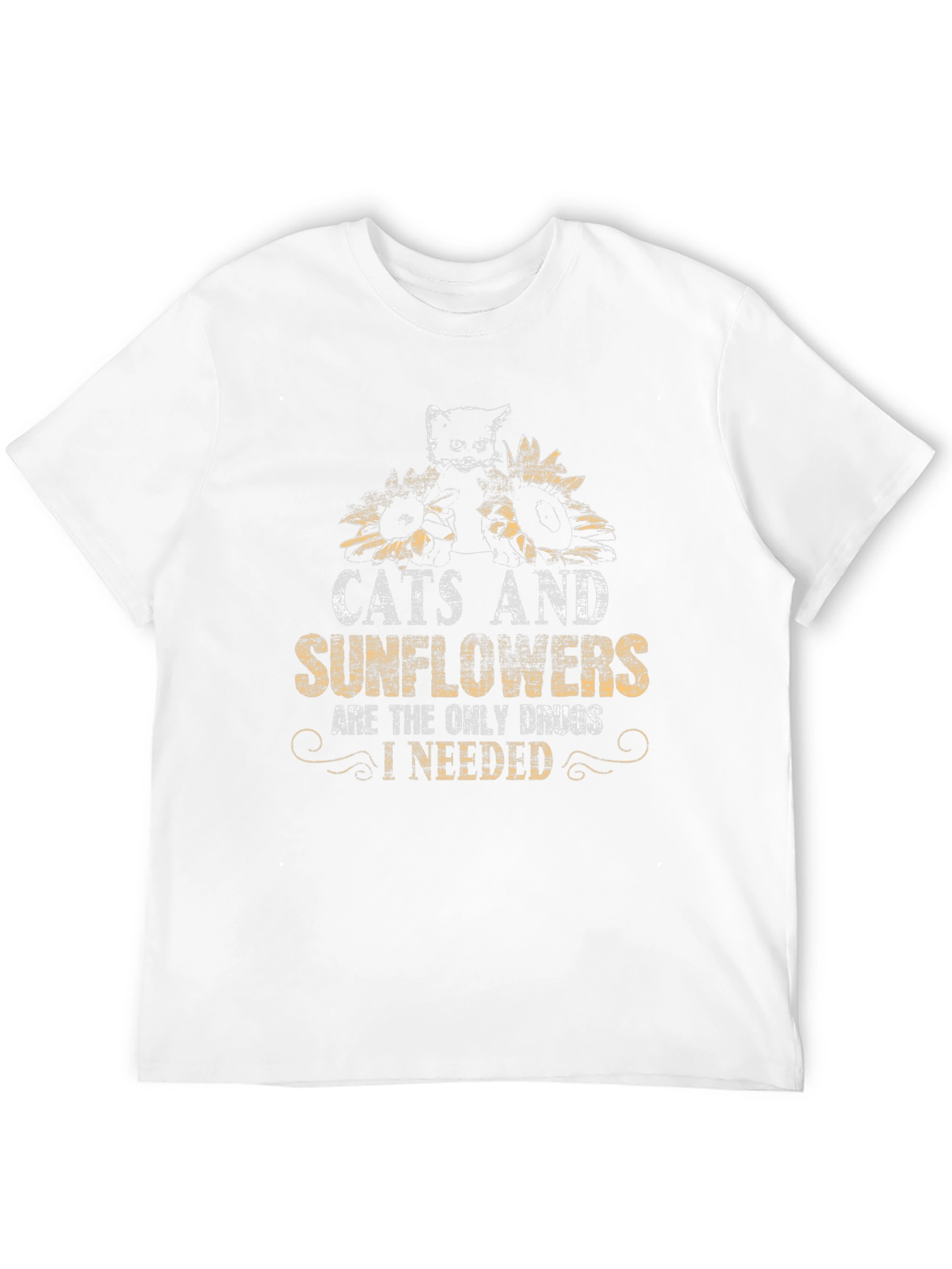Cats and Sunflowers Graphic Tee - Unique Design