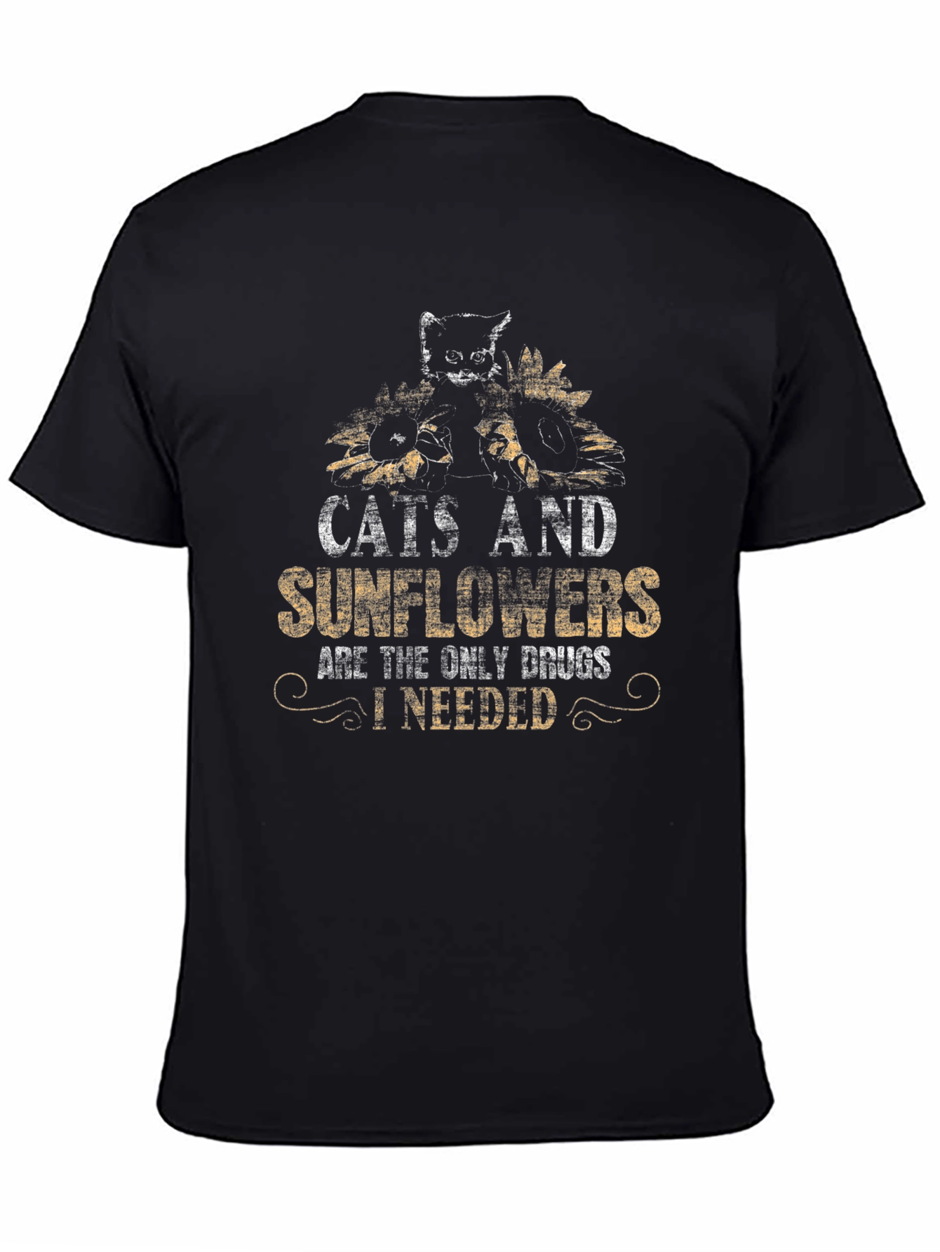 Cats and Sunflowers Graphic Tee - Unique Design
