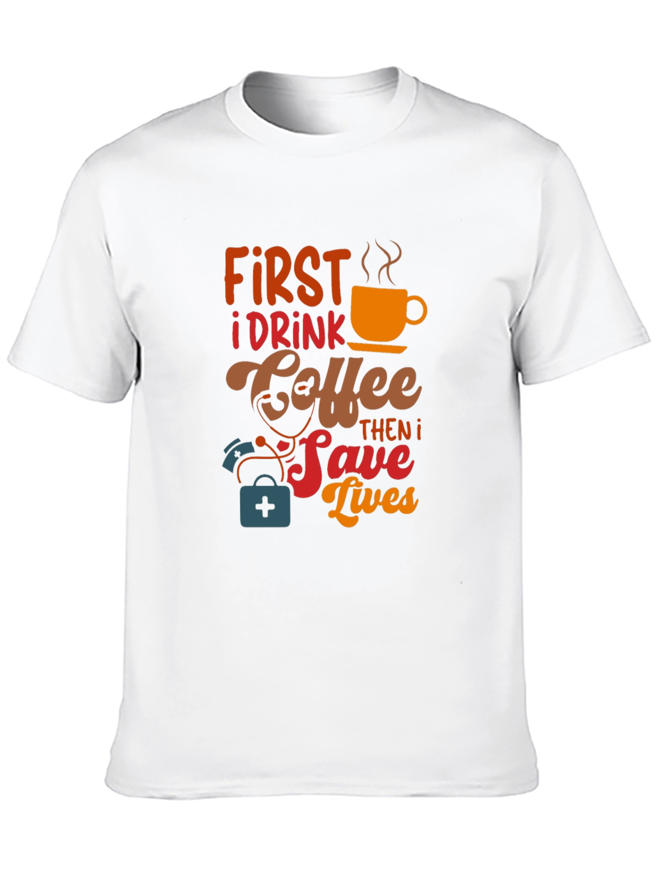 Coffee First Save Lives Black T-Shirt