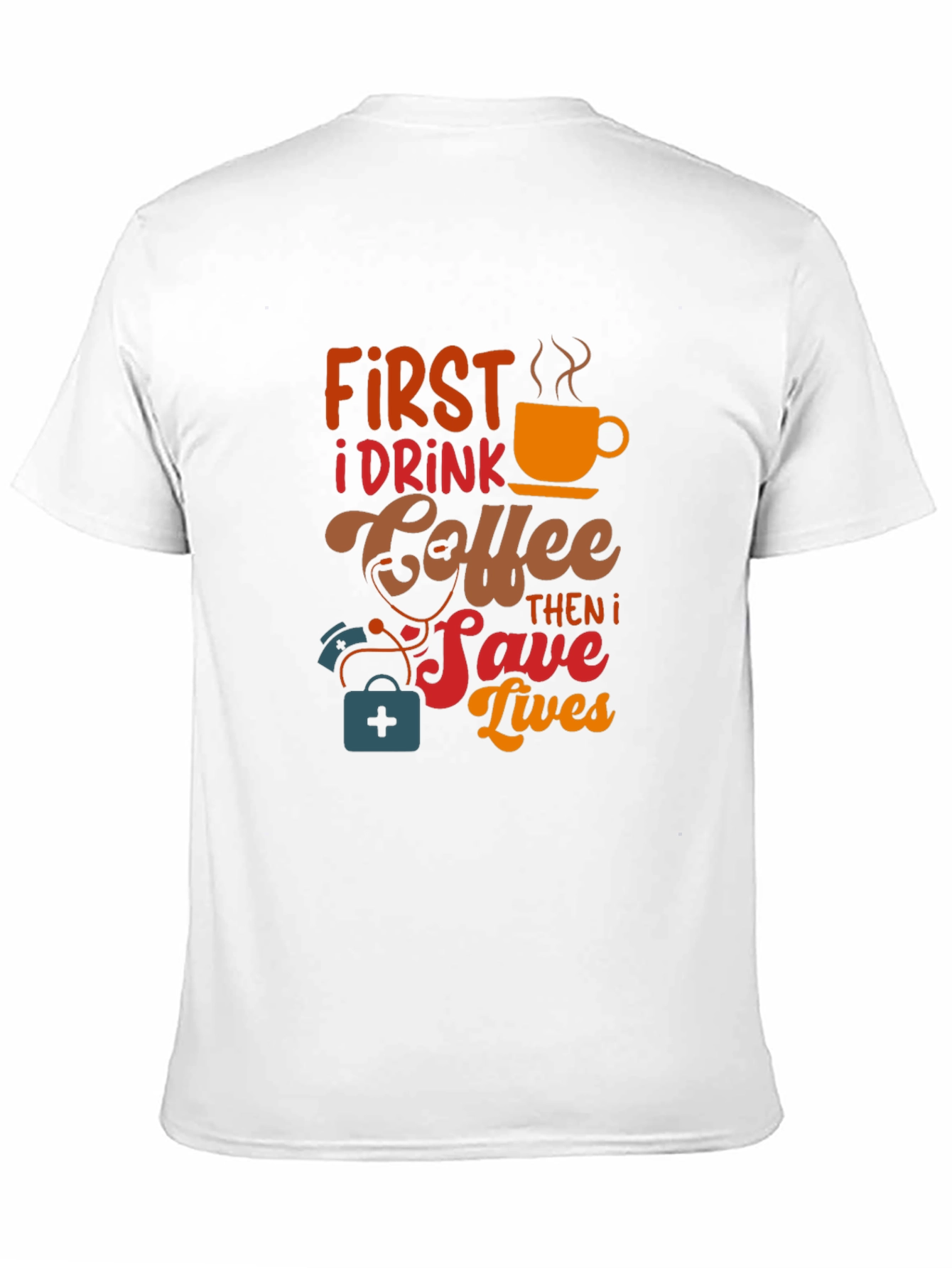 Coffee First Save Lives Black T-Shirt