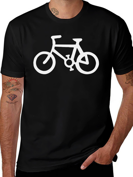 Black T-Shirt with Bicycle Graphic