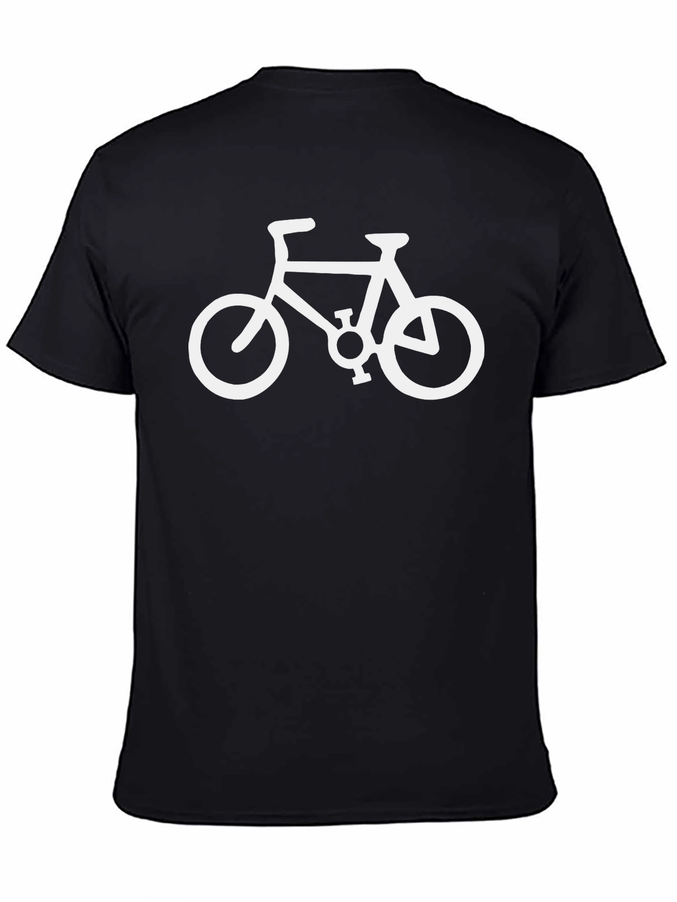 Black T-Shirt with Bicycle Graphic