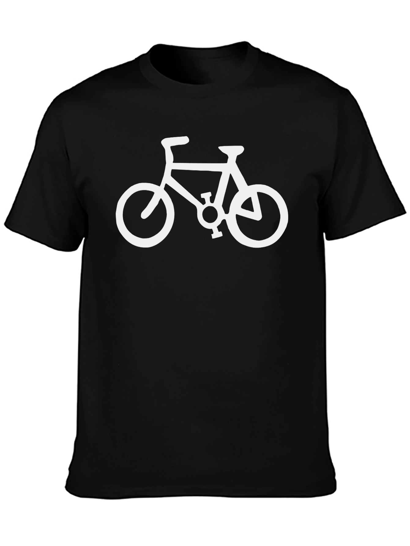 Black T-Shirt with Bicycle Graphic
