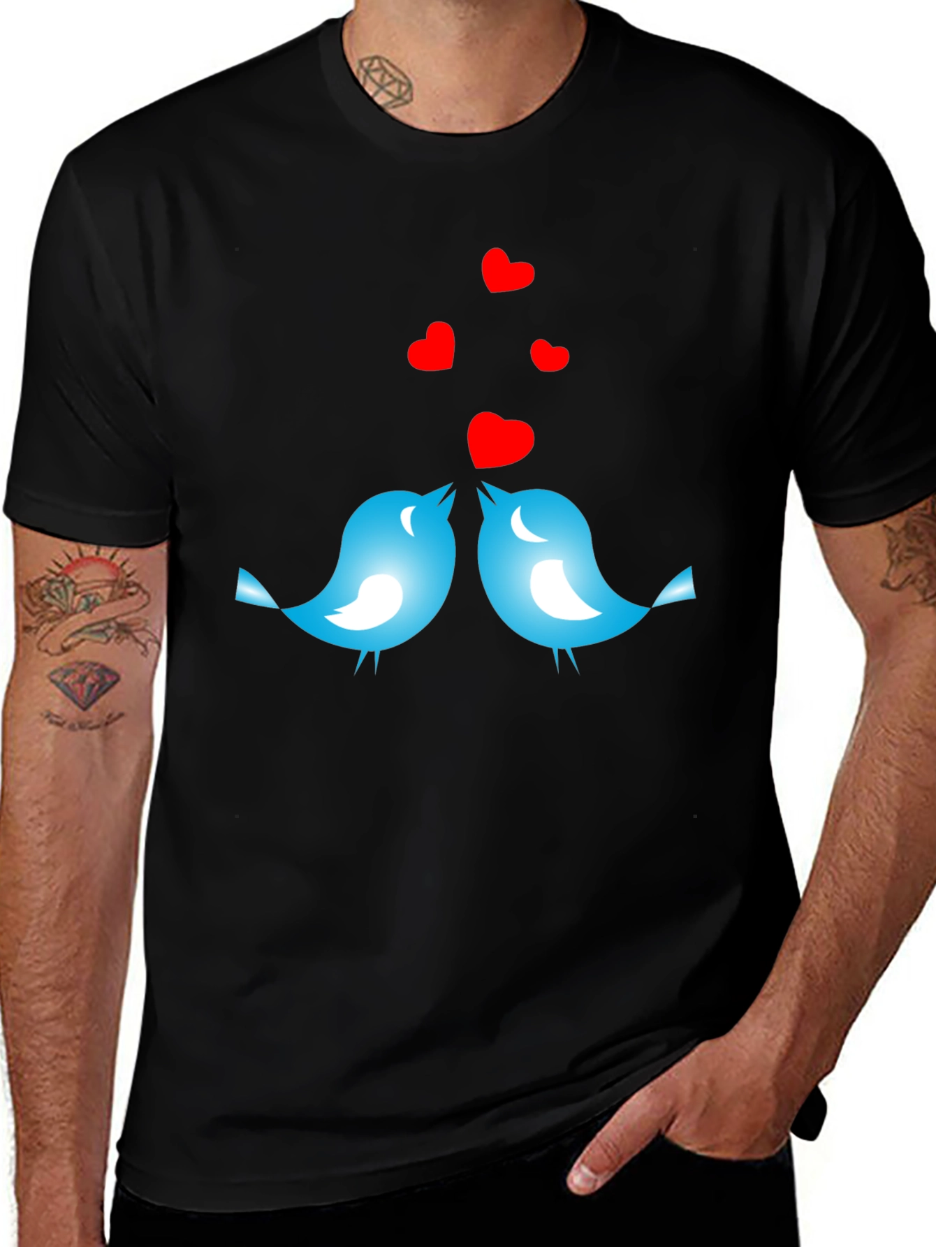Love Birds Graphic Tee - Black T-Shirt