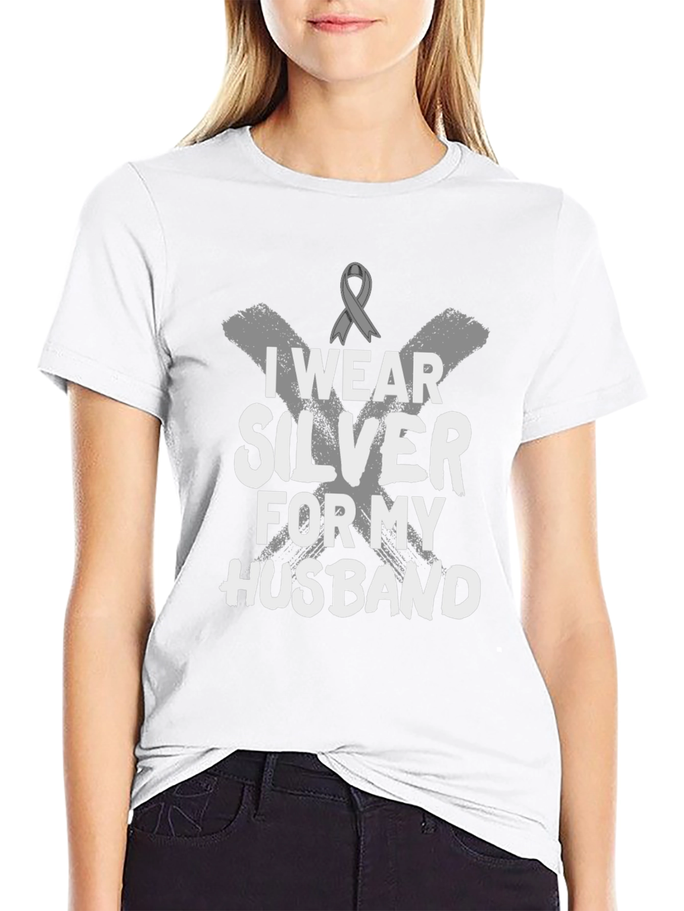 I Wear Silver for My Husband T-Shirt