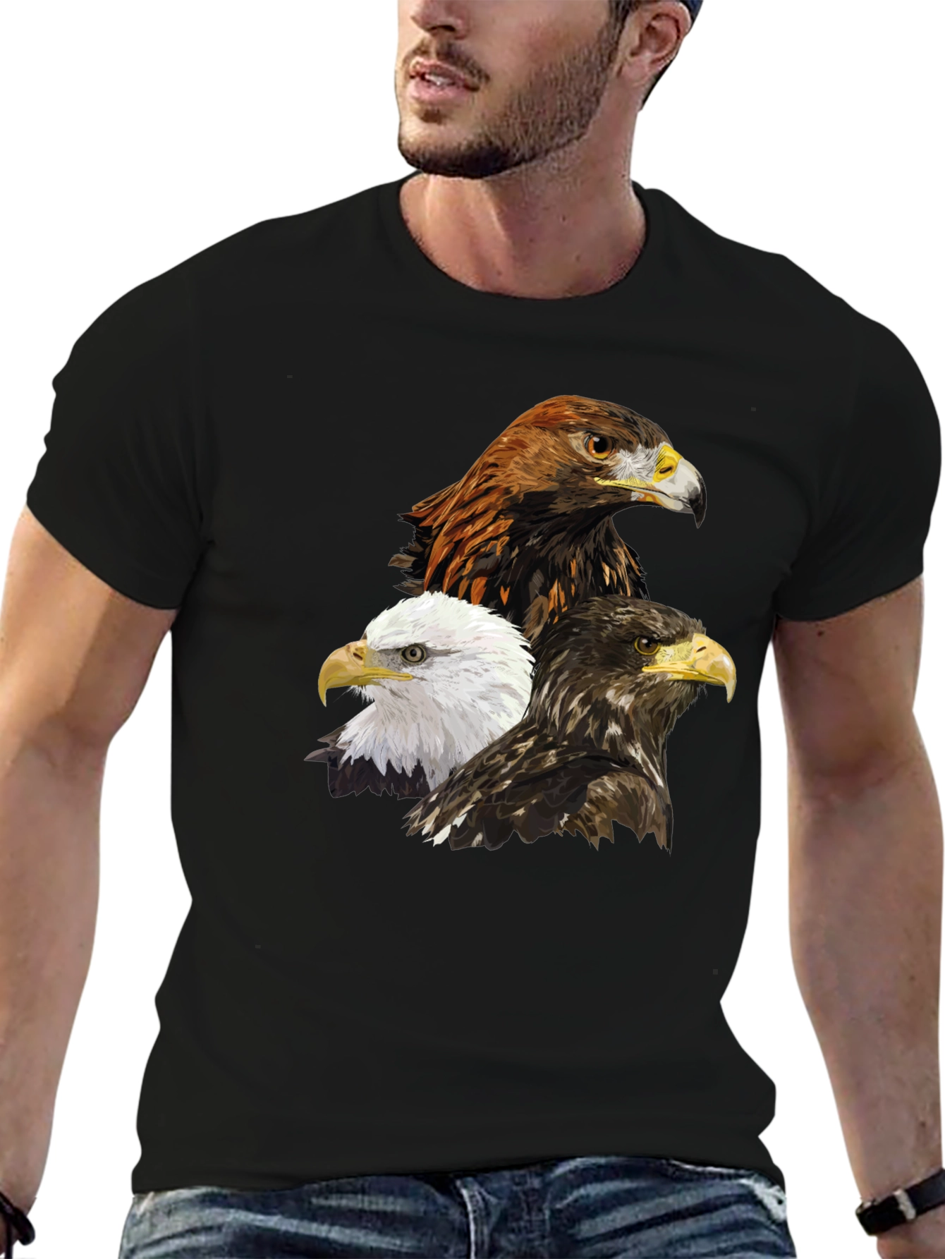 Majestic Eagle Trio Black T-Shirt