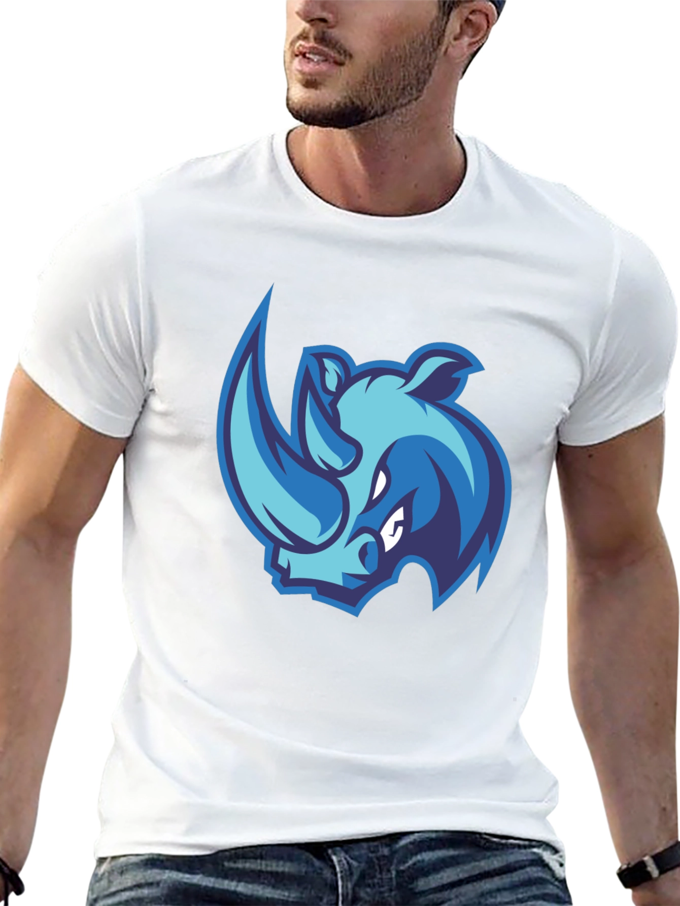 Rhino Graphic Tee - Black Cotton Blend