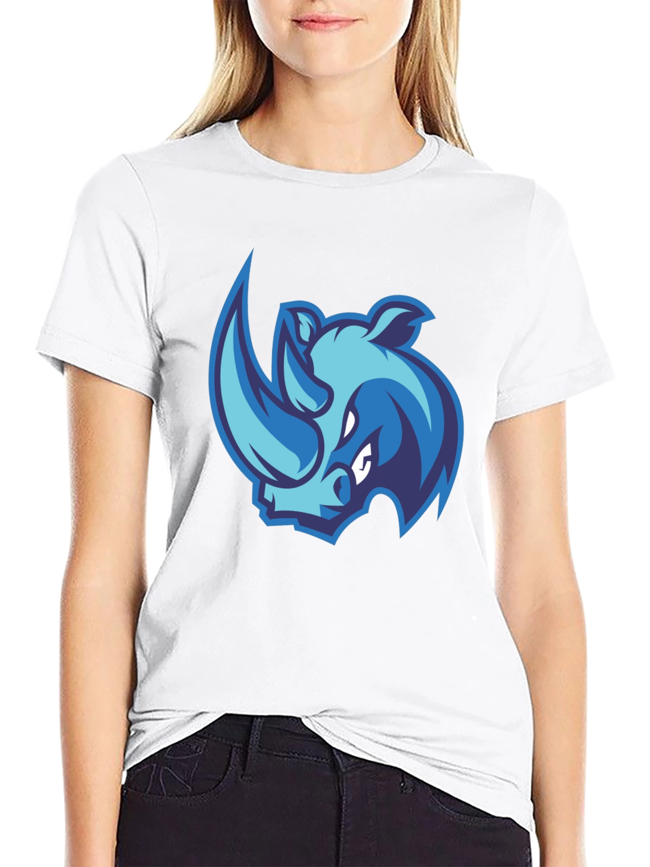 Rhino Graphic Tee - Black Cotton Blend