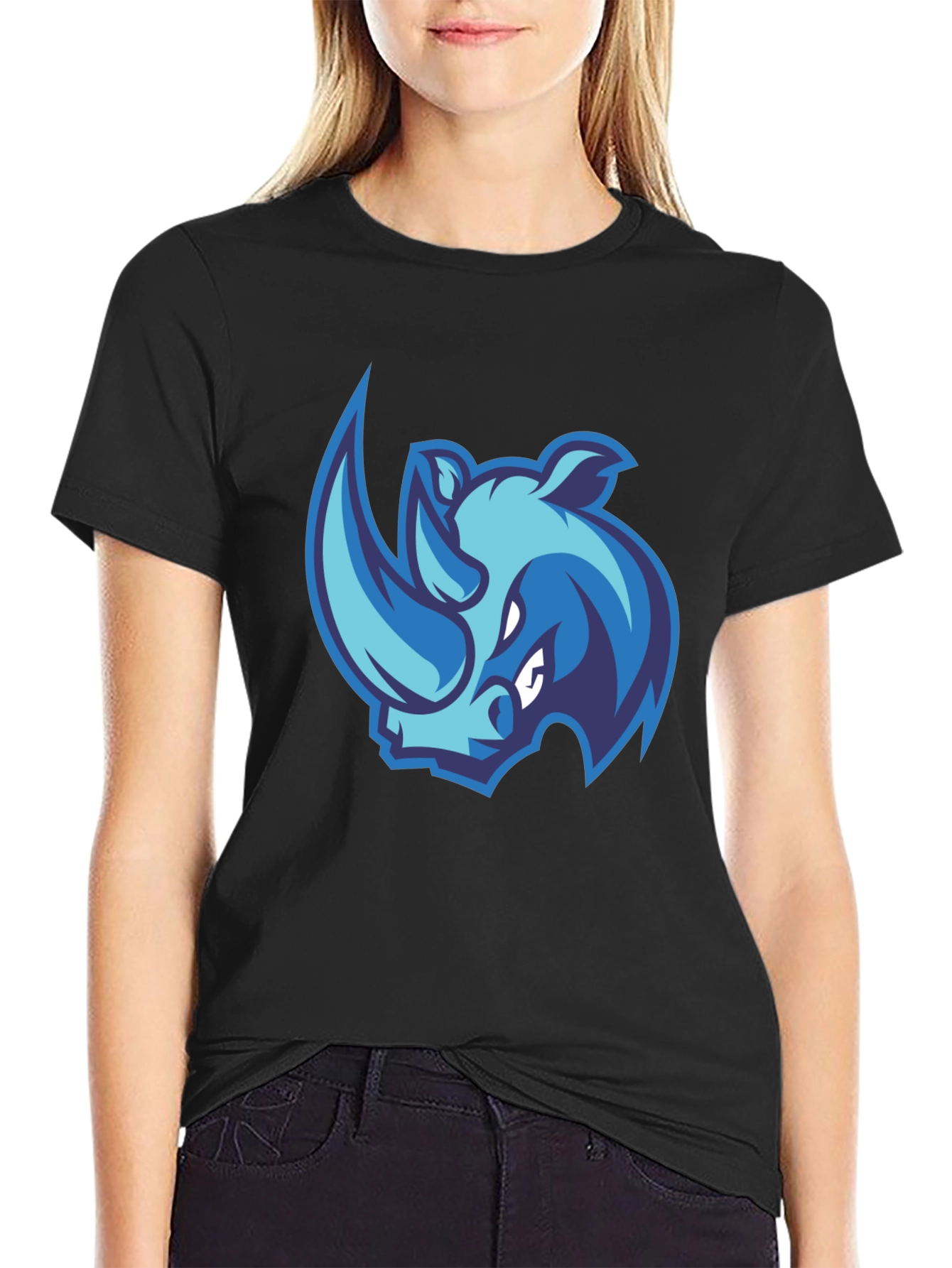Rhino Graphic Tee - Black Cotton Blend