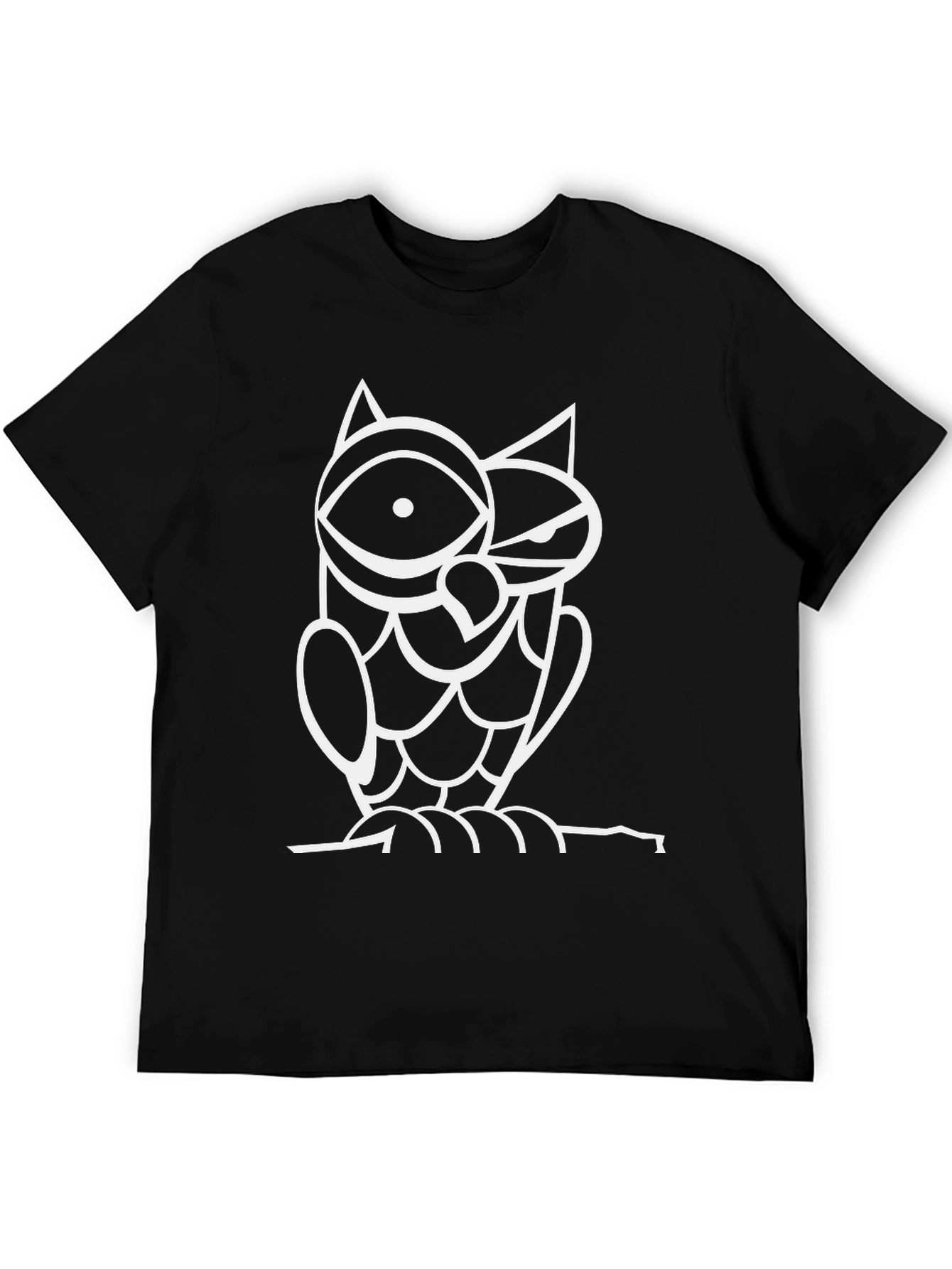 Cool Owl Graphic Black T-Shirt