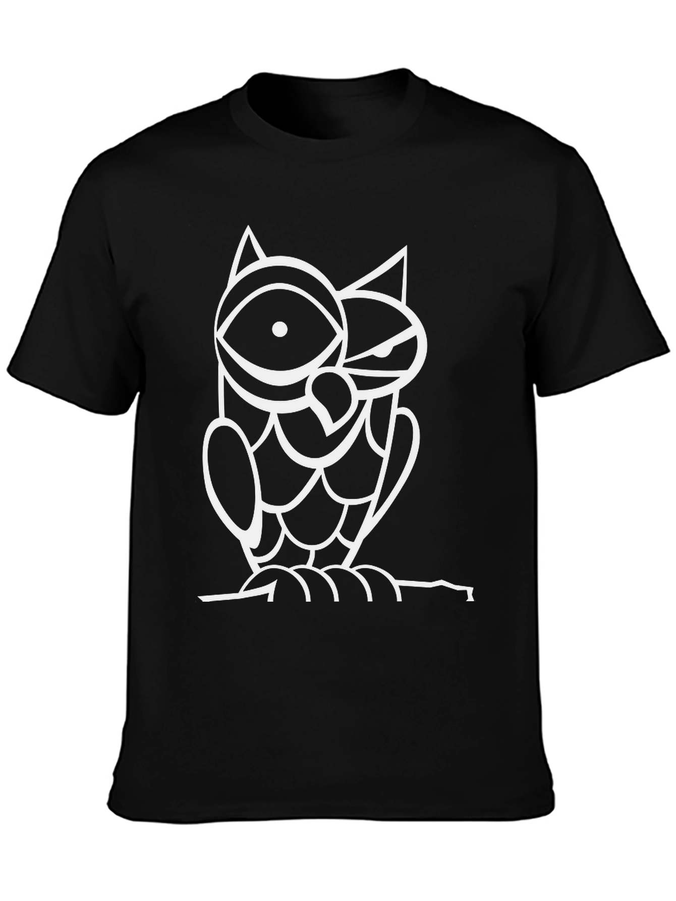 Cool Owl Graphic Black T-Shirt
