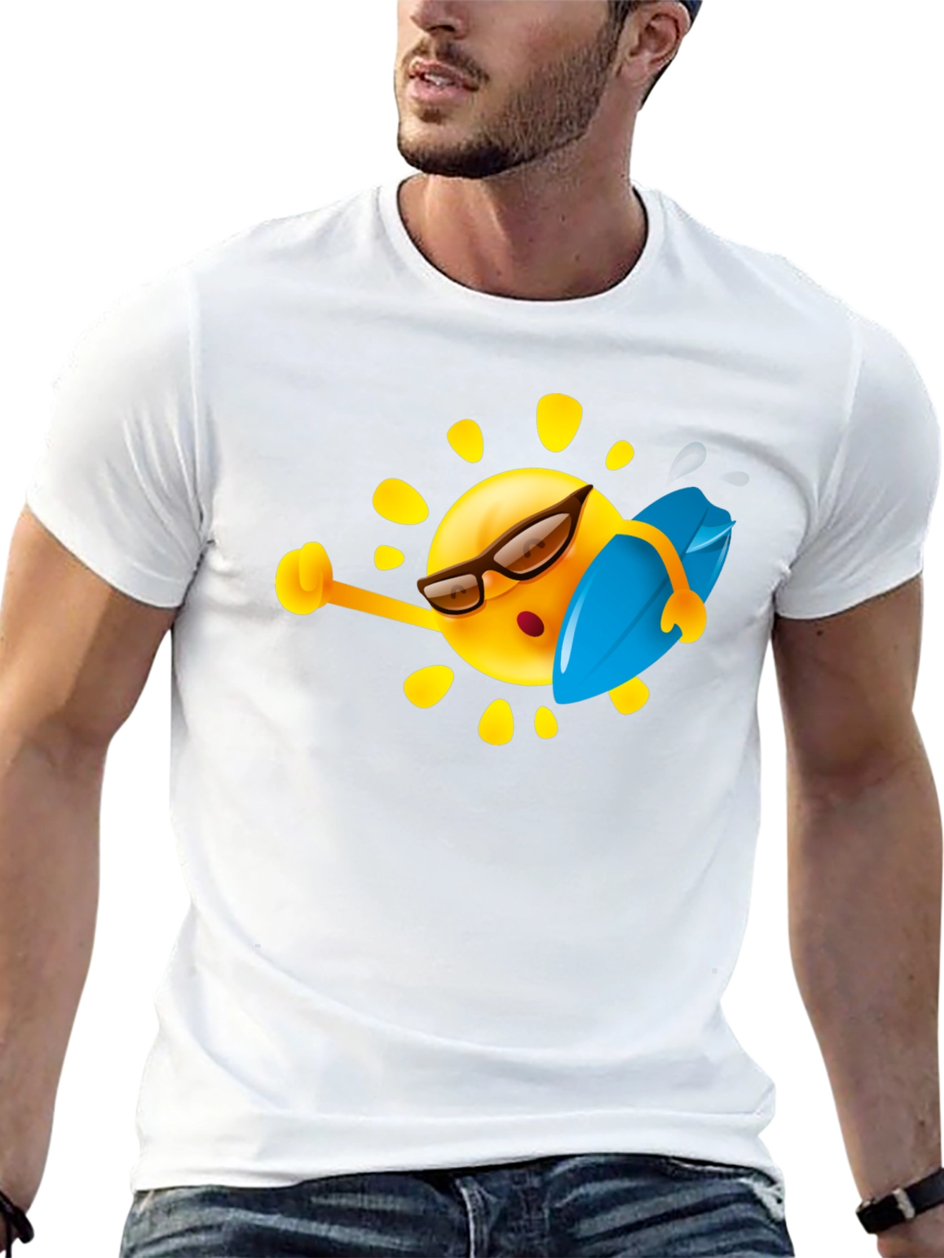 Surfing Sun Graphic T-Shirt - Cool Summer Vibes!