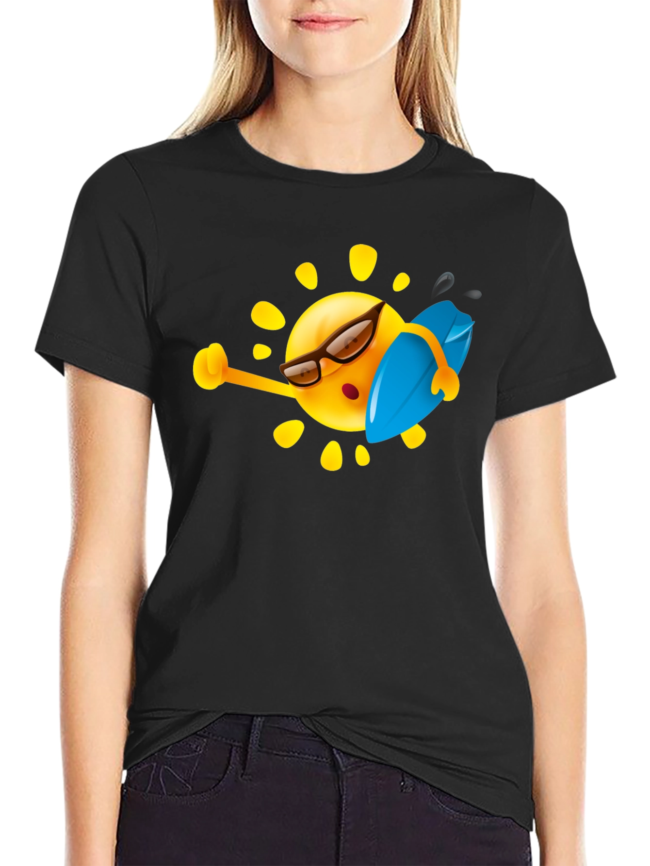 Surfing Sun Graphic T-Shirt - Cool Summer Vibes!