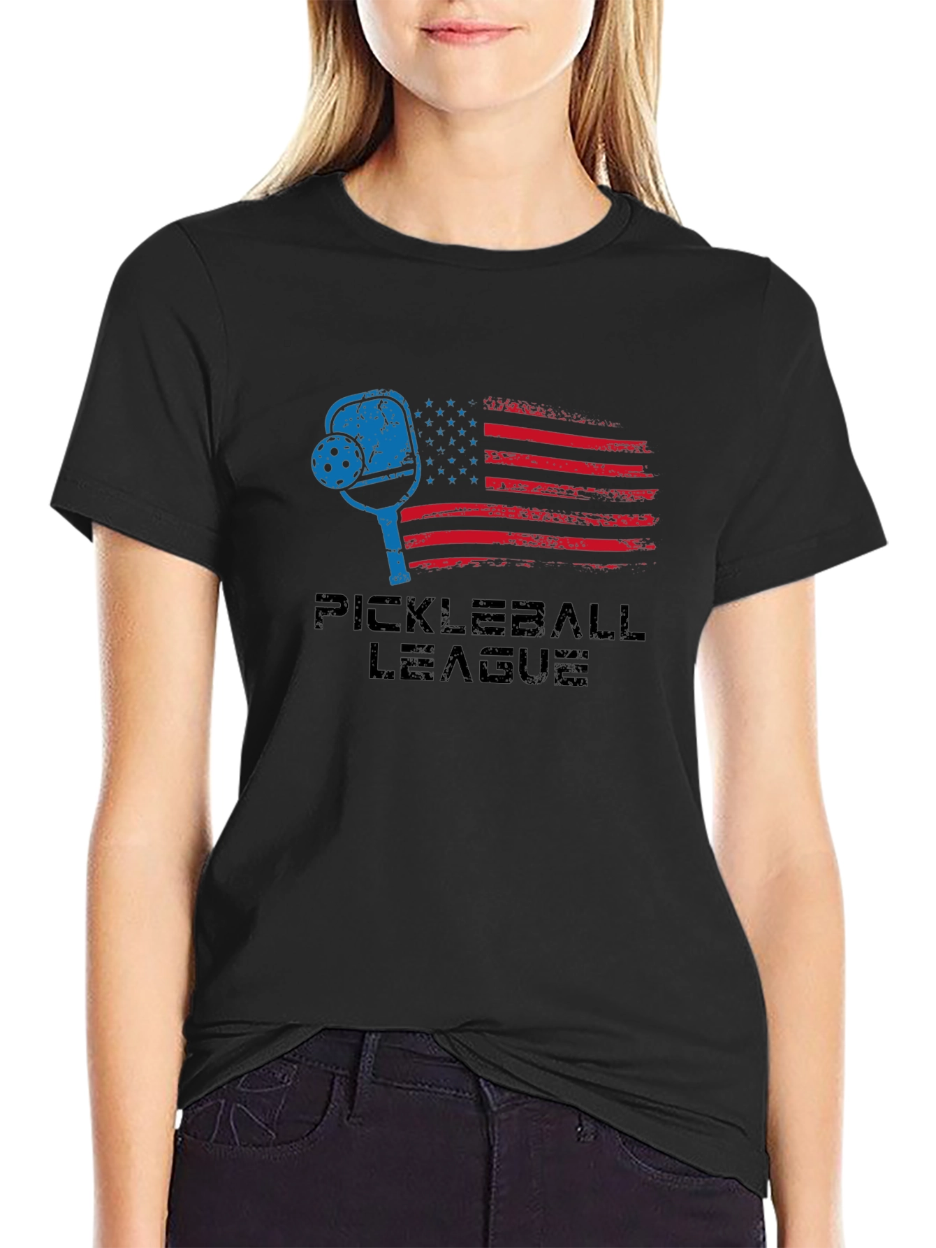 Pickleball League USA Flag Graphic T-Shirt