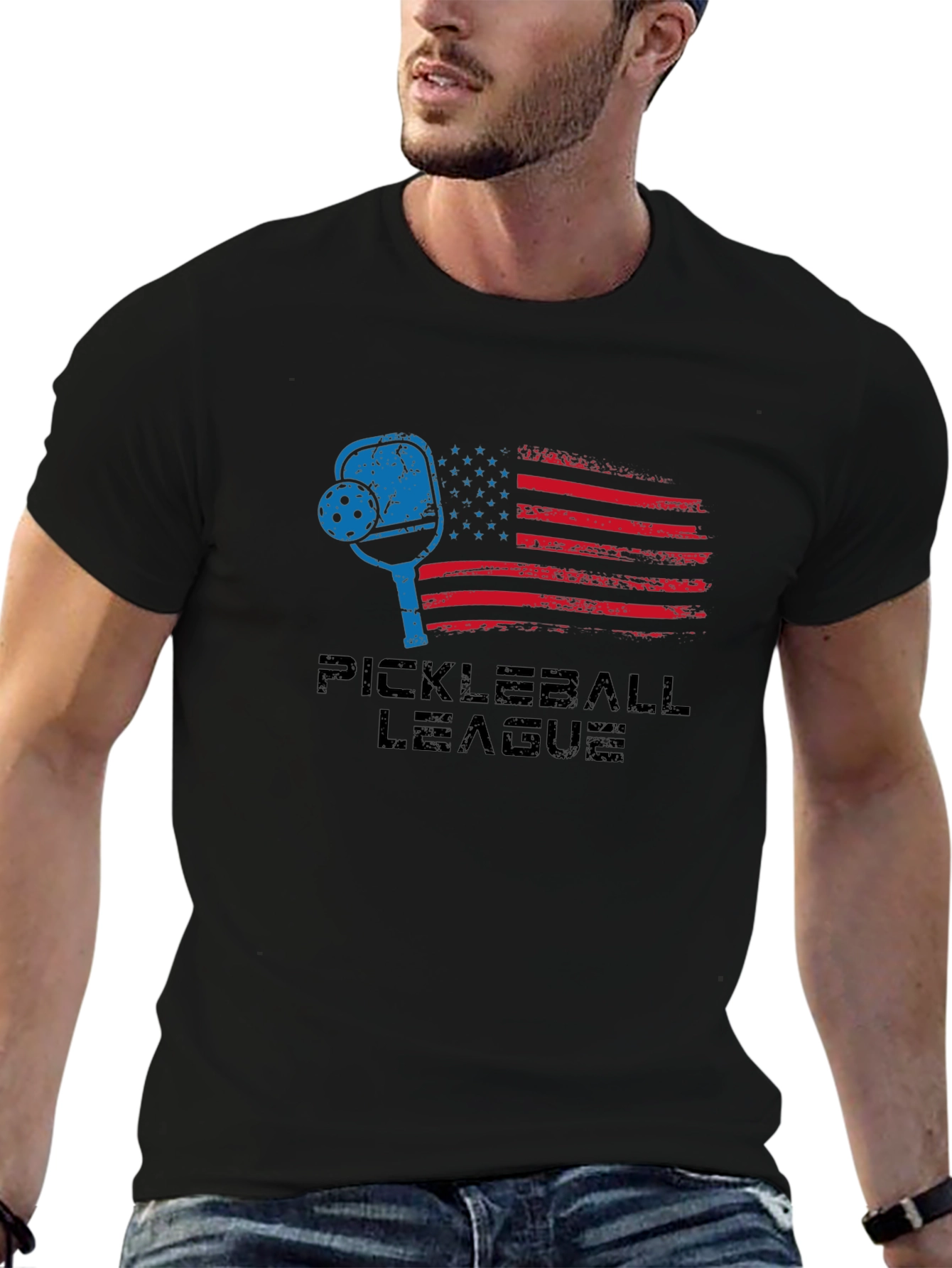 Pickleball League USA Flag Graphic T-Shirt