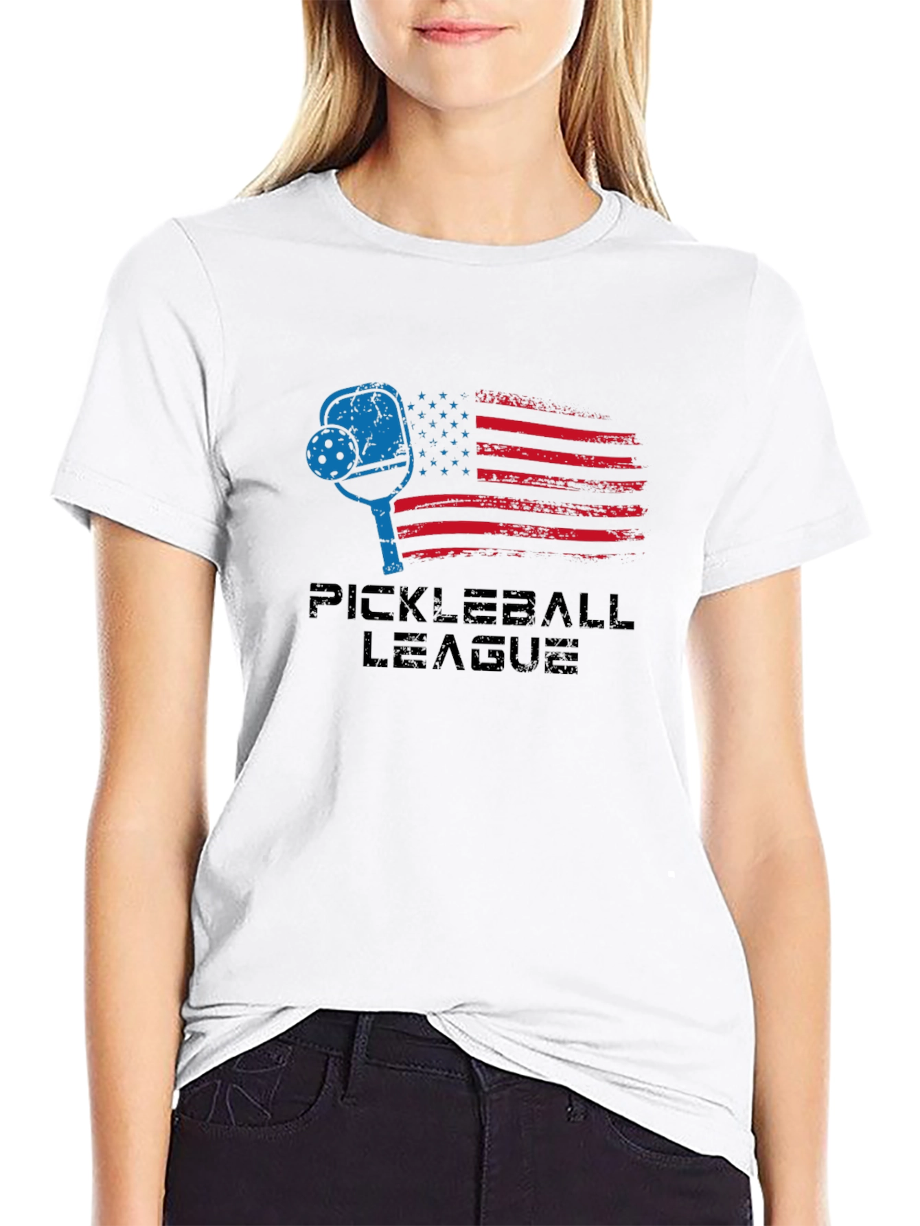 Pickleball League USA Flag Graphic T-Shirt