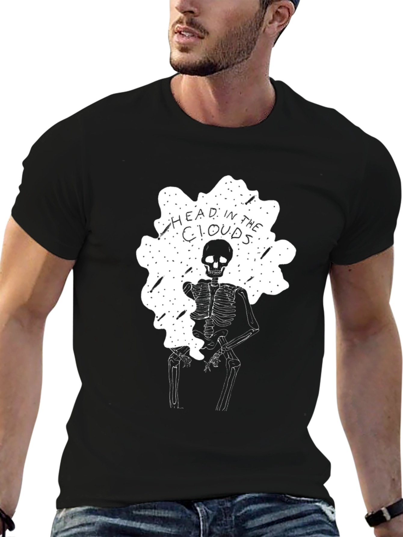 Head in the Clouds Skeleton Graphic Tee