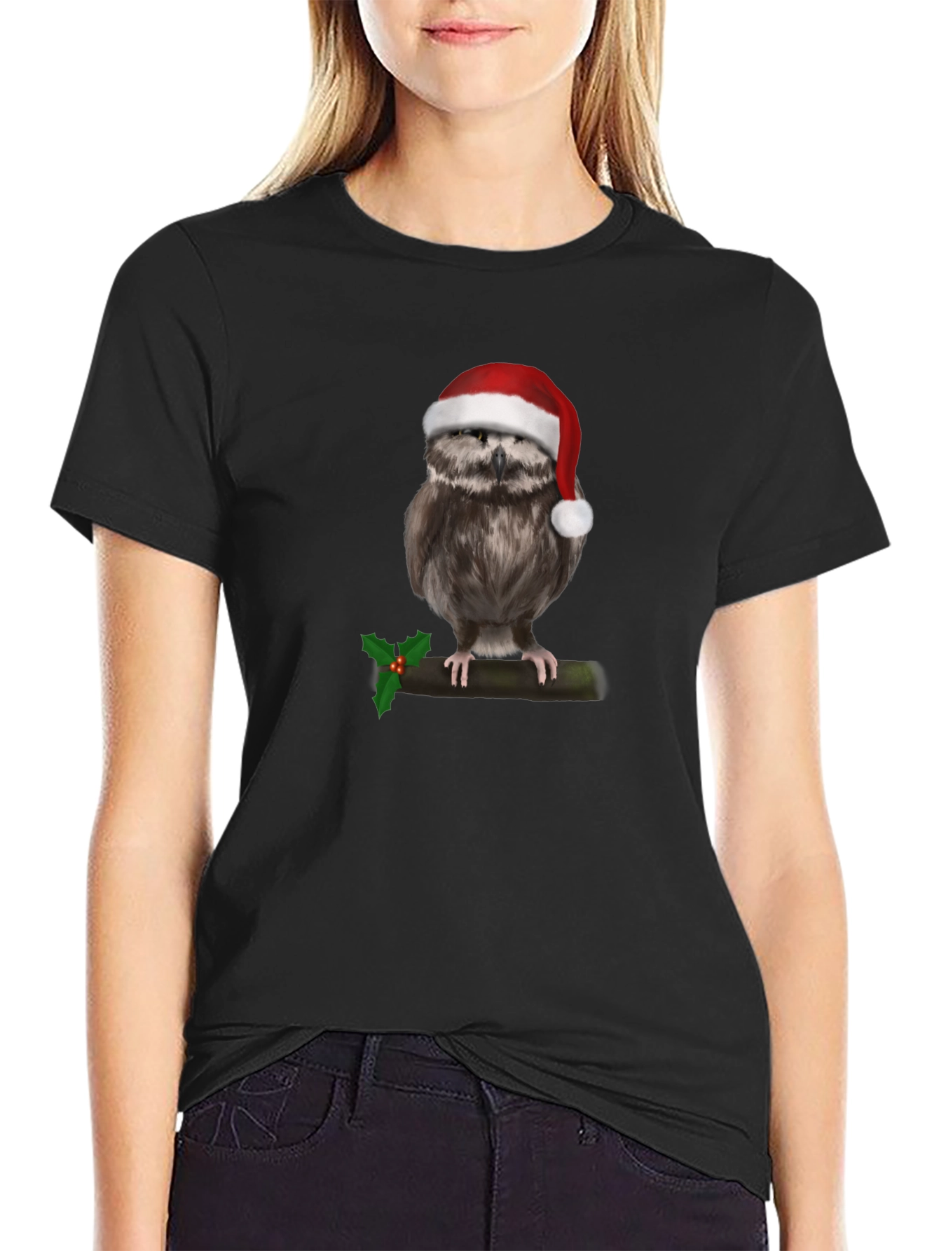 Christmas Owl Graphic Tee - Holiday Cheer!