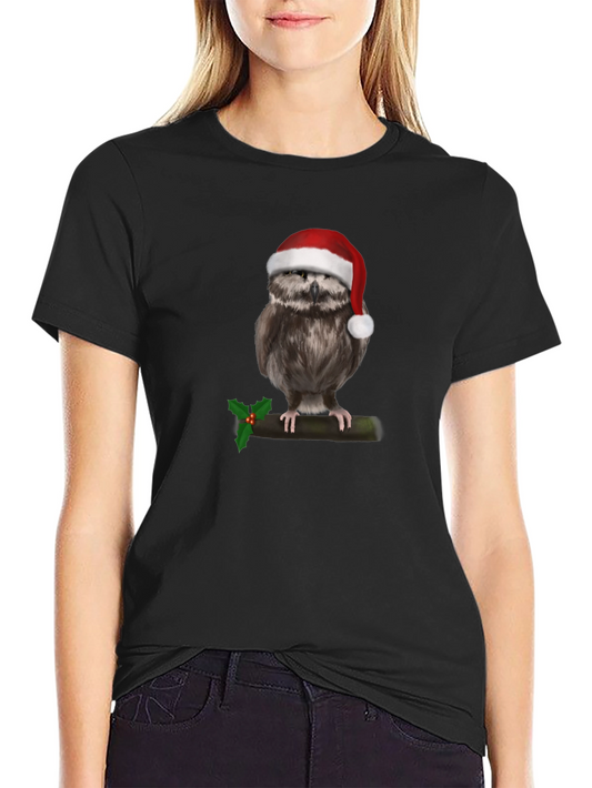 Christmas Owl Graphic Tee - Holiday Cheer!