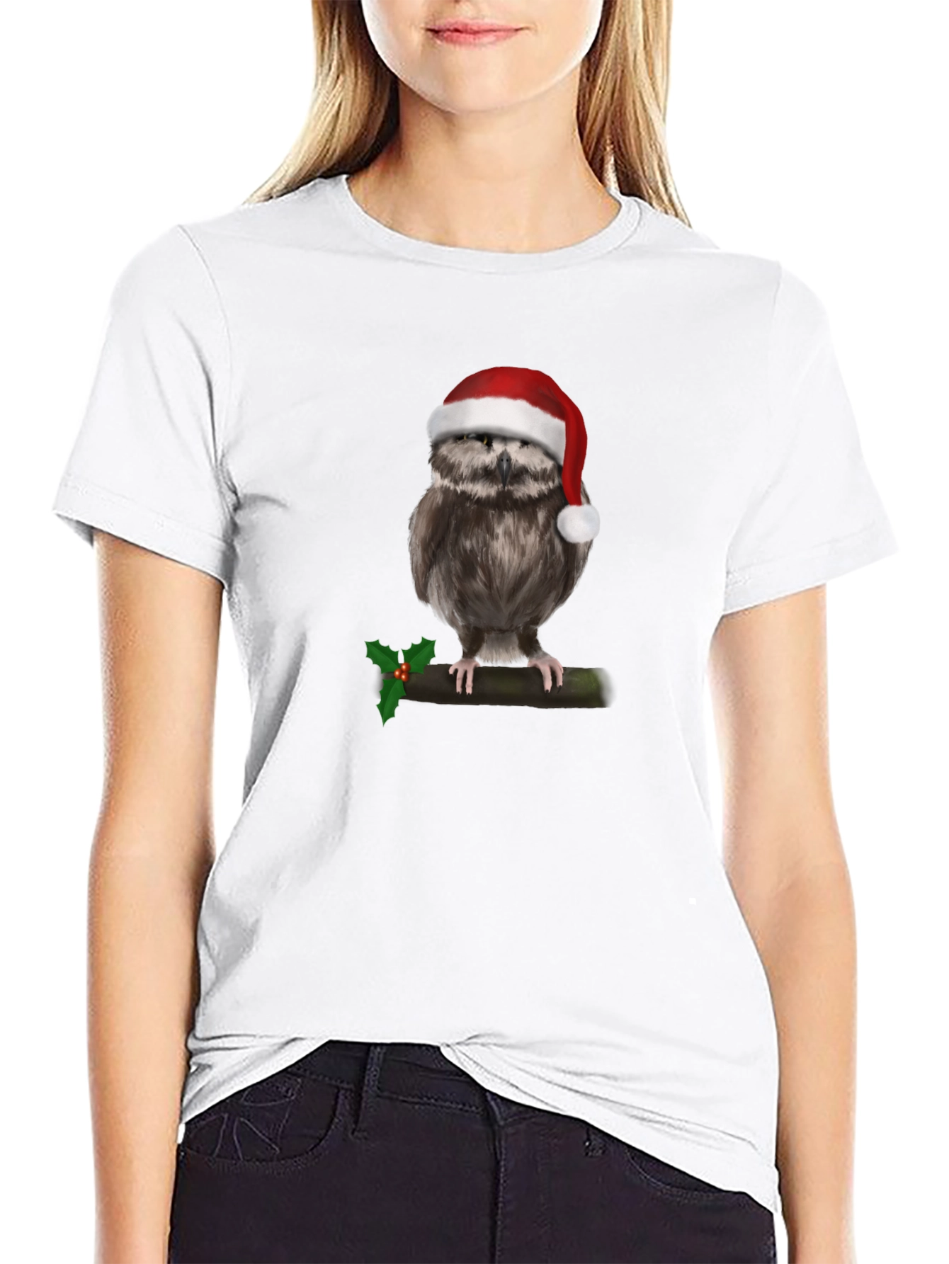Christmas Owl Graphic Tee - Holiday Cheer!