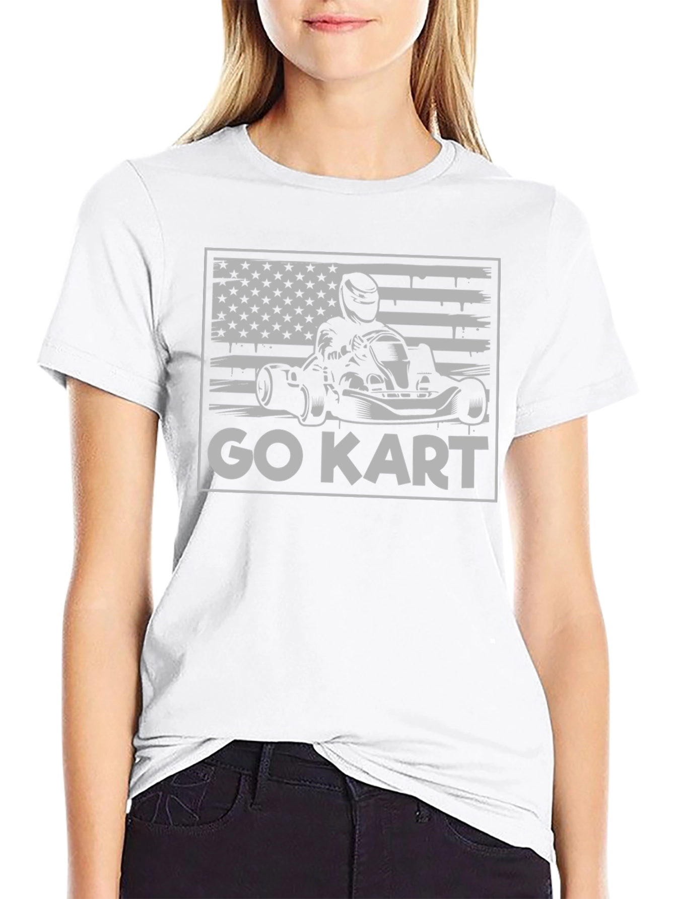 Go Kart USA Flag Graphic Tee