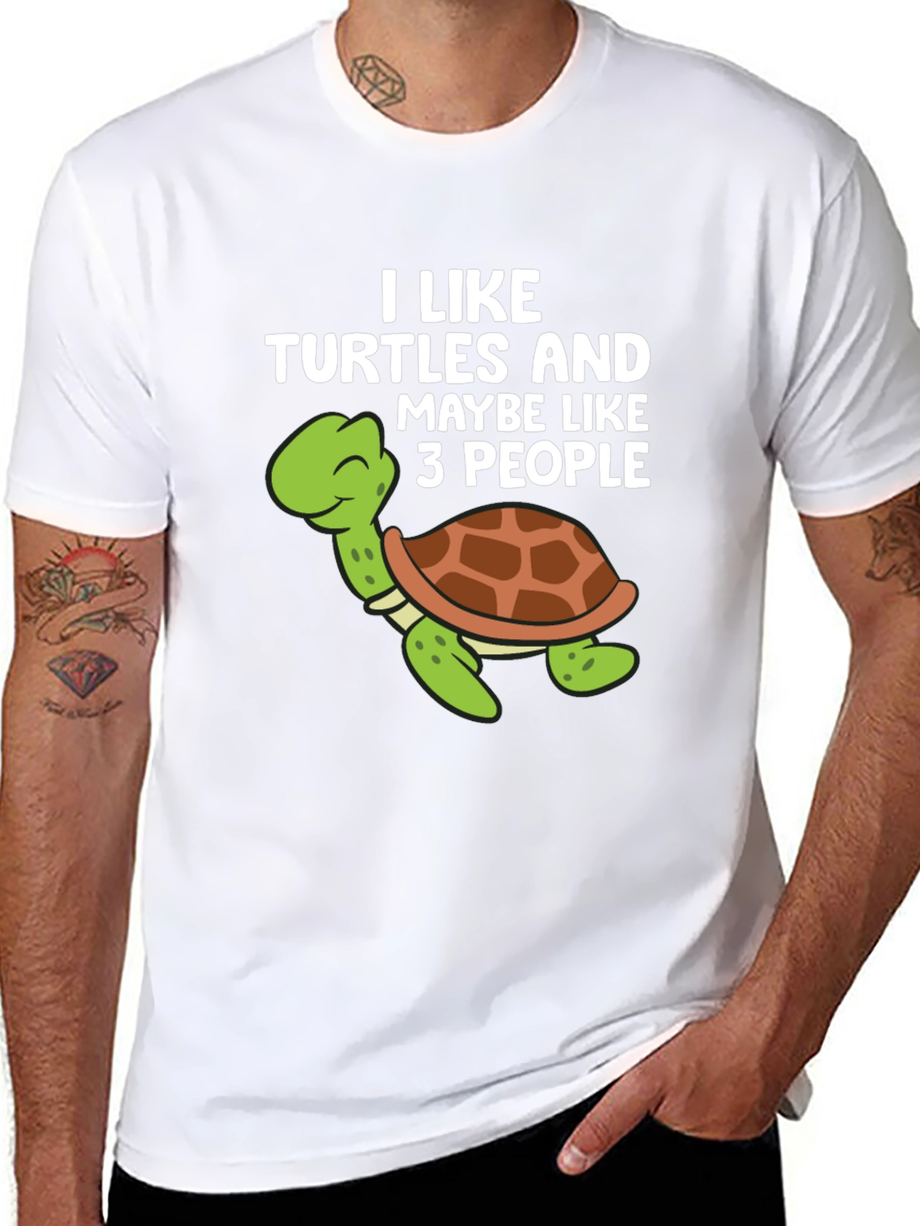 Funny Turtle Graphic T-Shirt - I Like Turtles