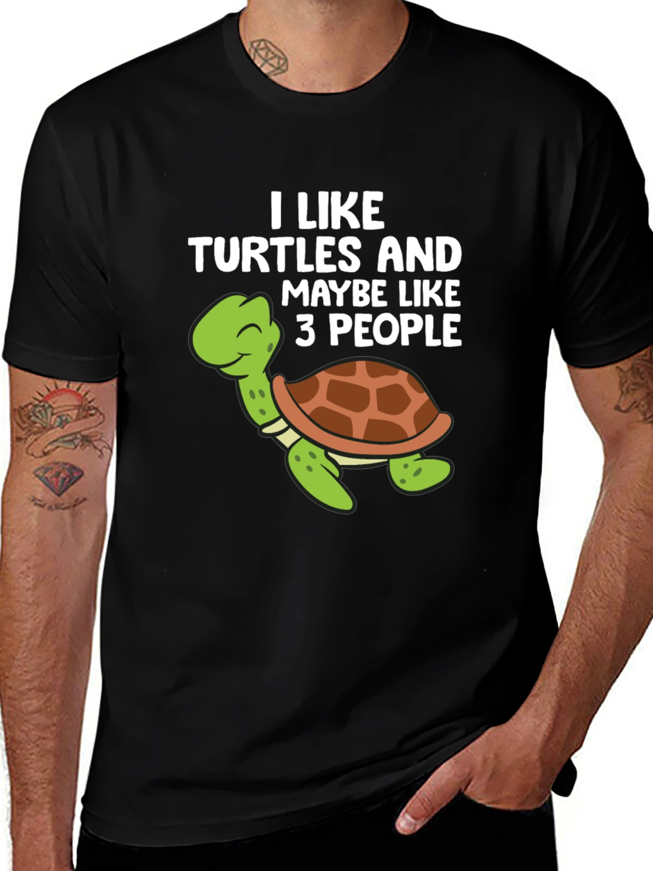 Funny Turtle Graphic T-Shirt - I Like Turtles
