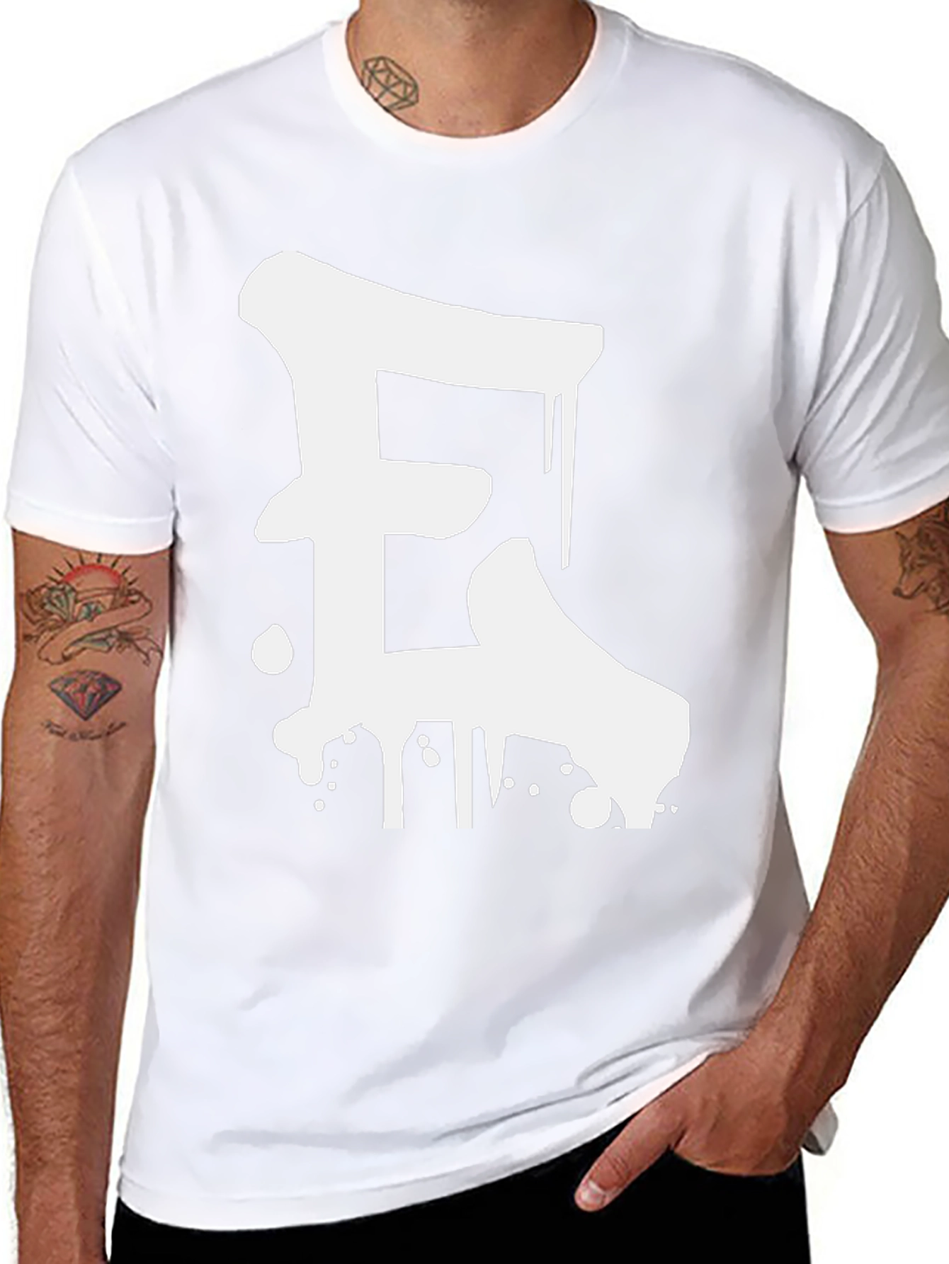 Graffiti E Graphic Tee - Black Cotton Blend T-Shirt