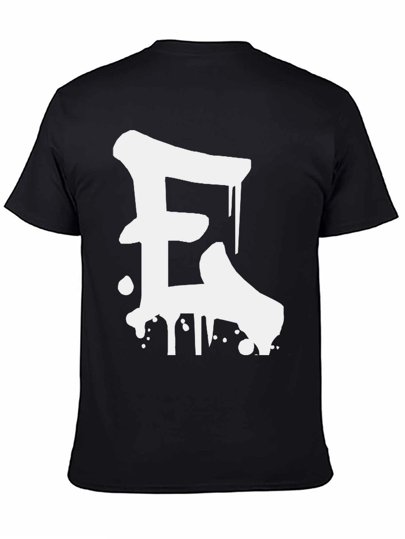 Graffiti E Graphic Tee - Black Cotton Blend T-Shirt