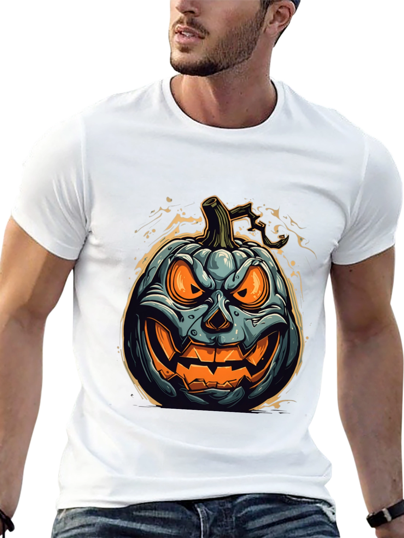 Halloween Pumpkin Graphic Tee - Spooky Season