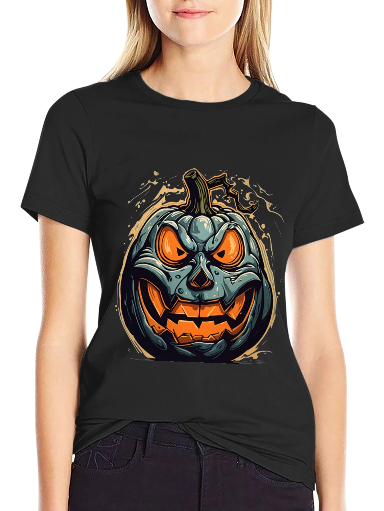 Halloween Pumpkin Graphic Tee - Spooky Season