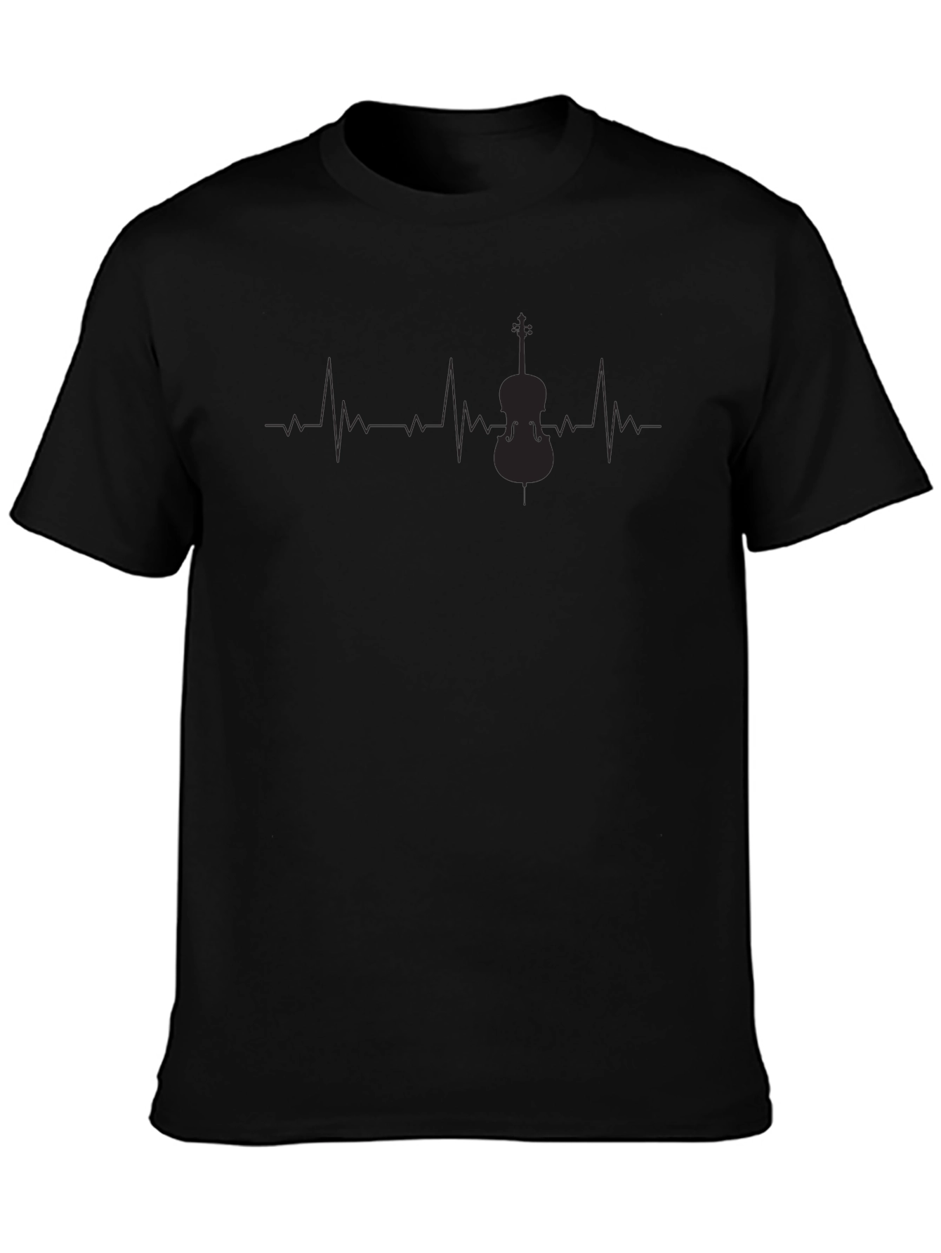 Musicians Heartbeat Cello T-Shirt - Black