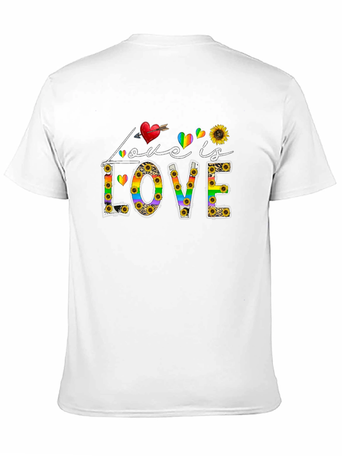 Love is Love Rainbow Sunflower Graphic T-Shirt