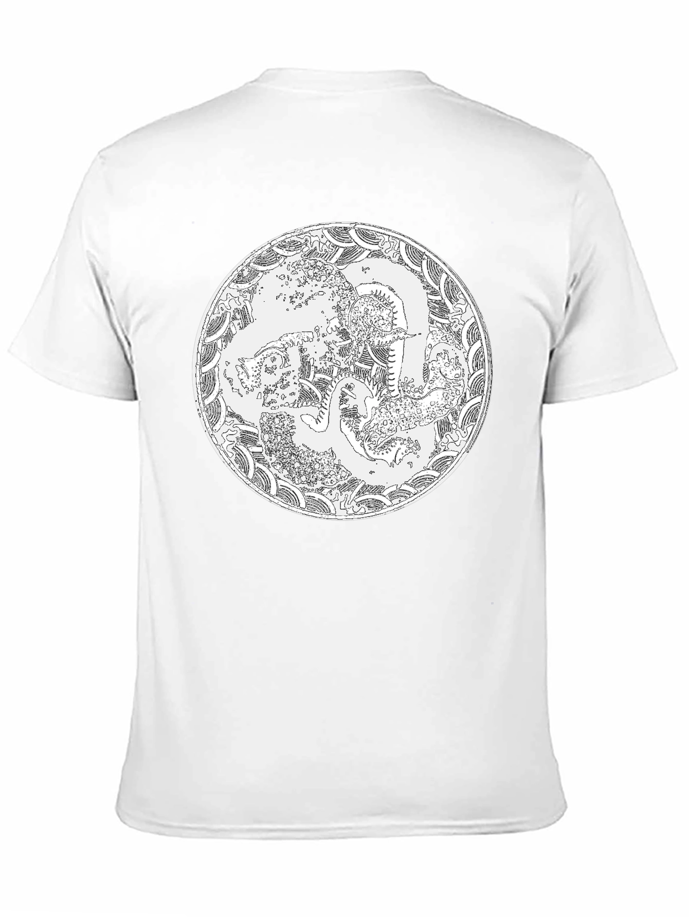 Black T-Shirt with Artistic Circle Design