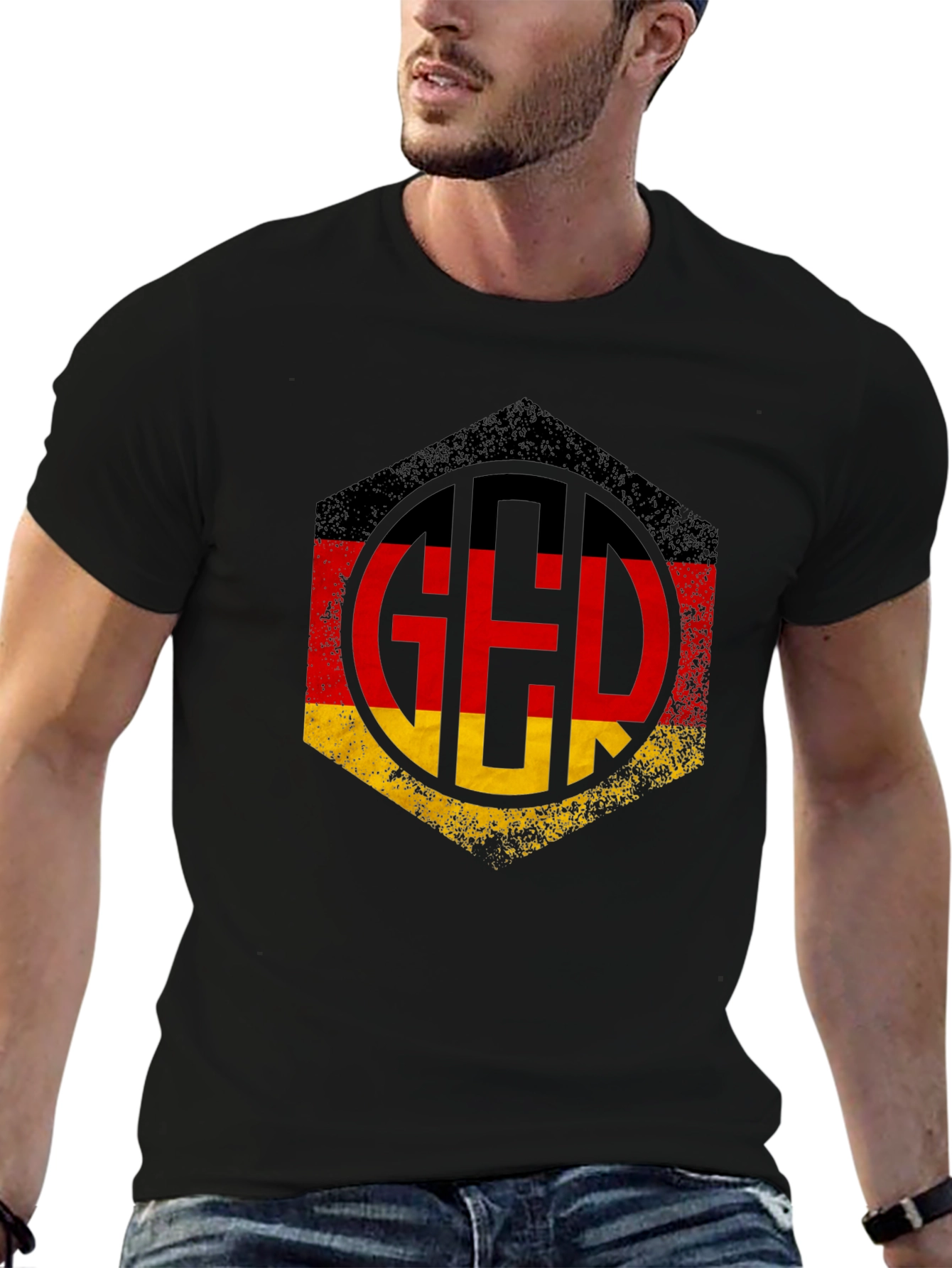 Germany Flag Graphic Tee - Black T-Shirt